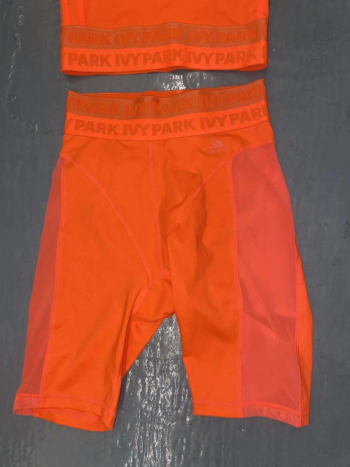 NWOT Adidas x Ivy Park Halter Bra And Shorts SET Solar Orange XS