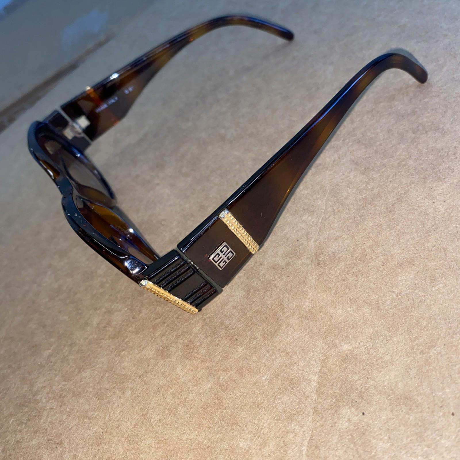 Vintage Givenchy Tortoise Shell Monogram Logo Prescription Sunglasses