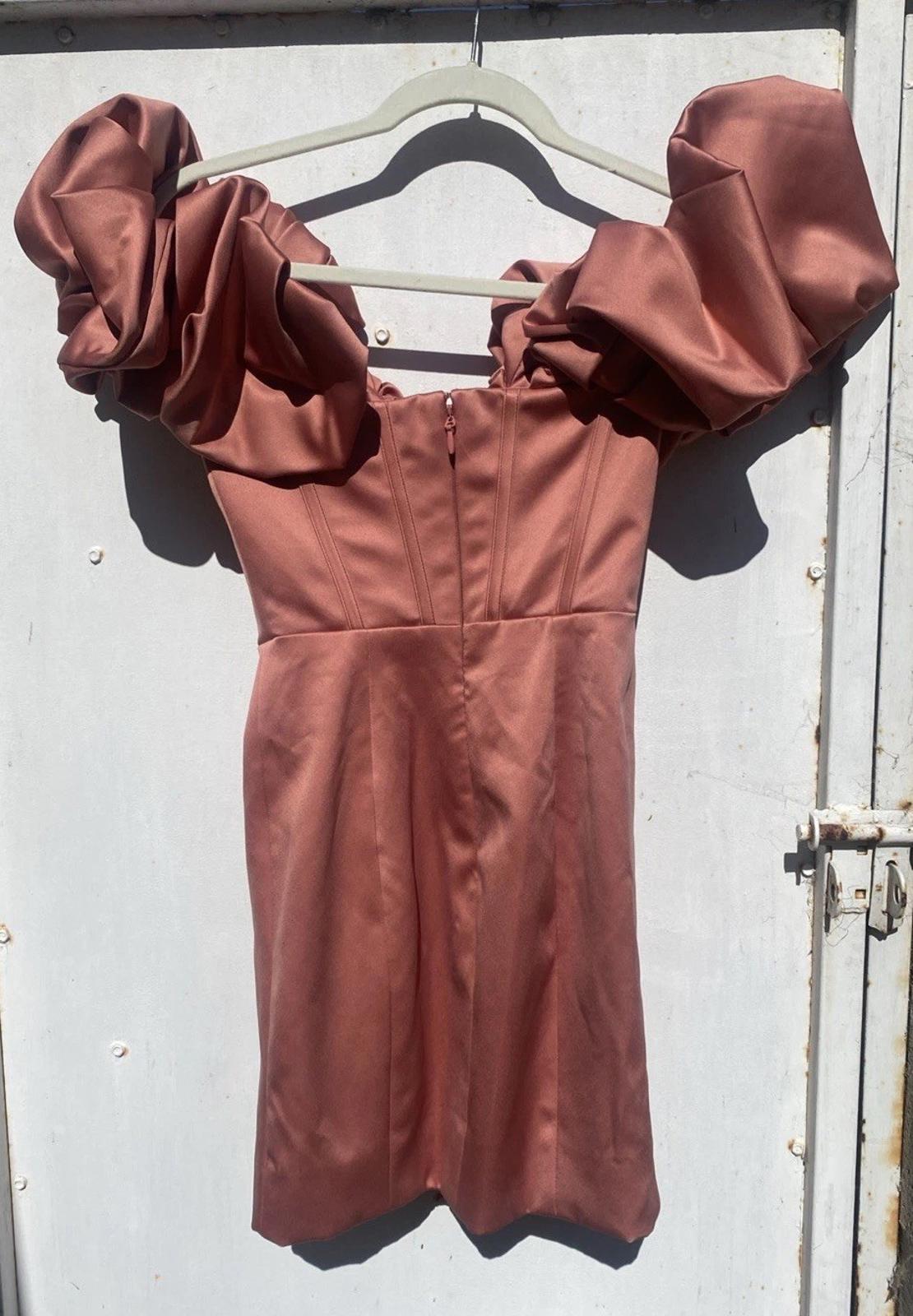 NWOT House Of CB London Annabelle Corset Cocktail Dress Mini Pink Rose Color XS