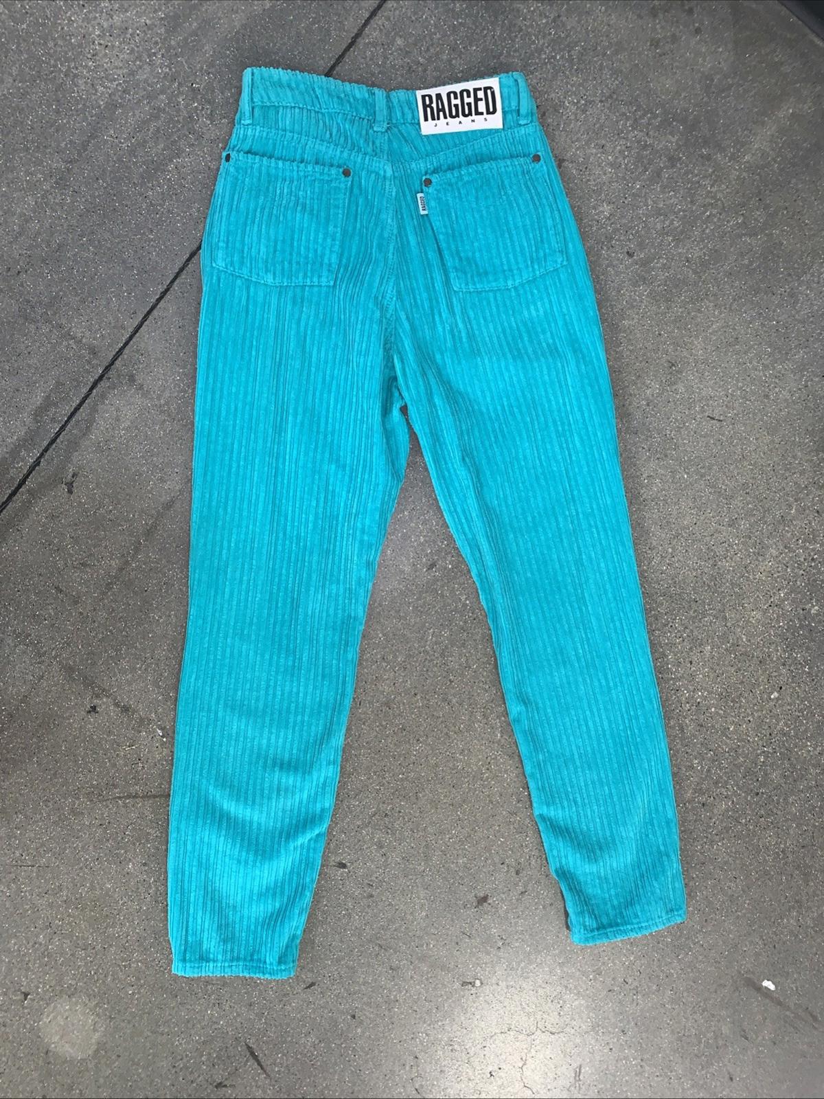 NWOT Ragged Priest Free People Jumbo Corduroy Turquoise Mom Jeans /Pants Size 28