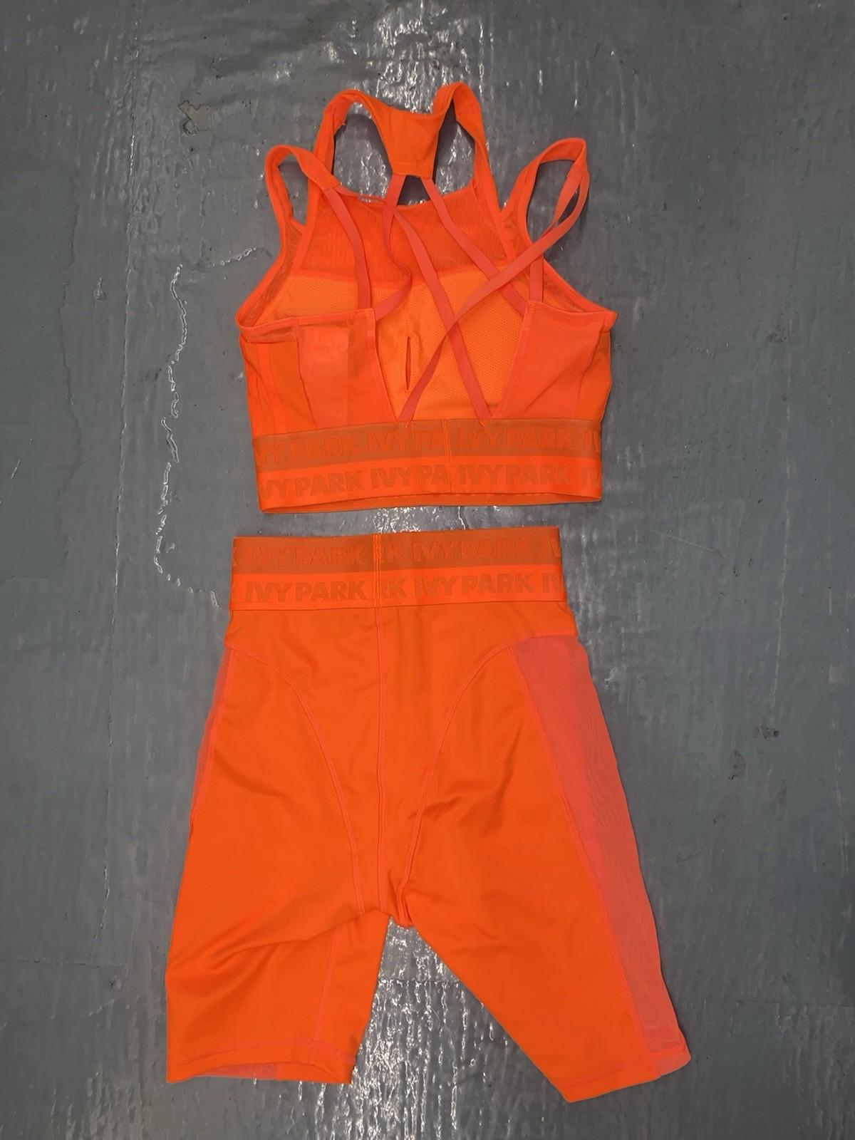 NWOT Adidas x Ivy Park Halter Bra And Shorts SET Solar Orange XS