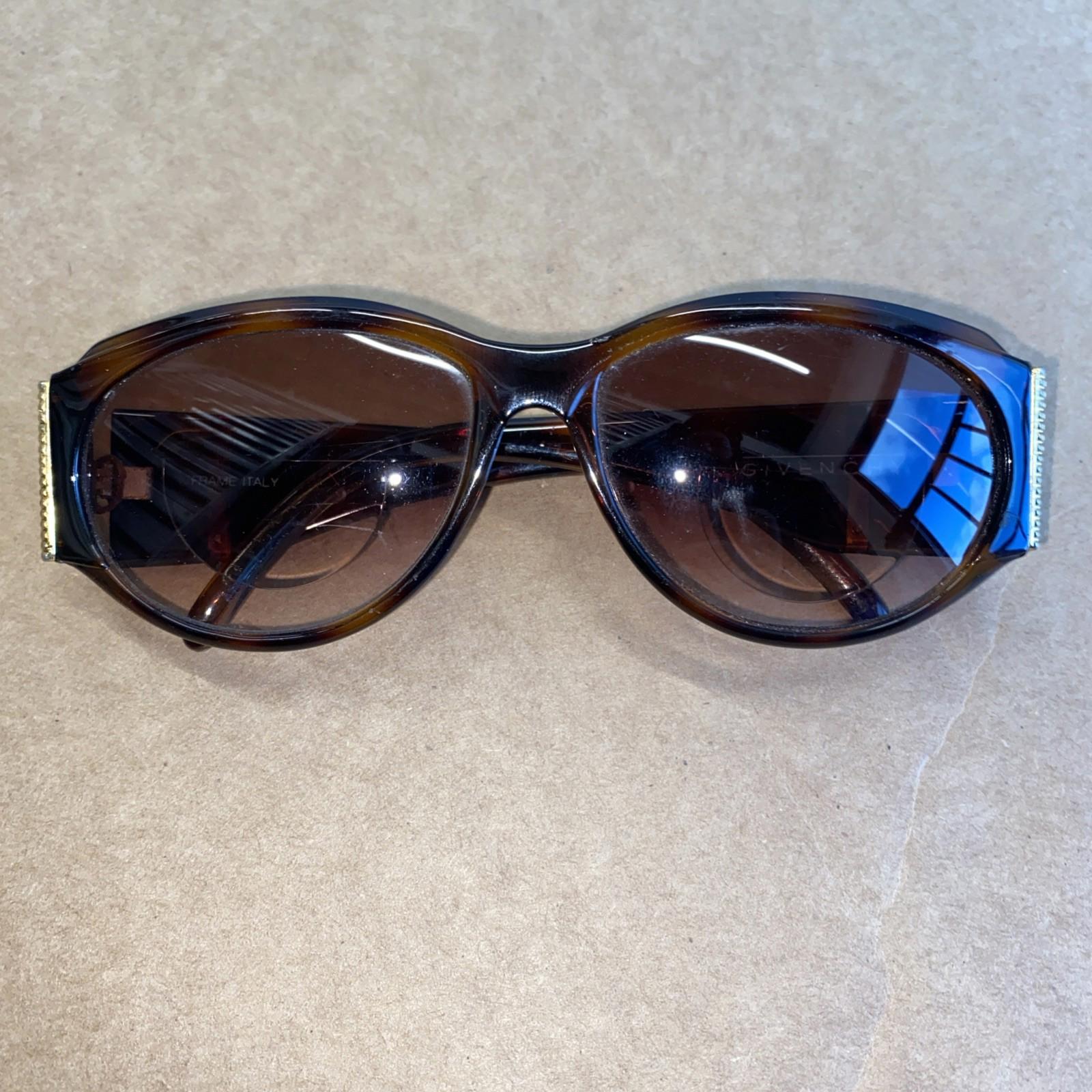 Vintage Givenchy Tortoise Shell Monogram Logo Prescription Sunglasses