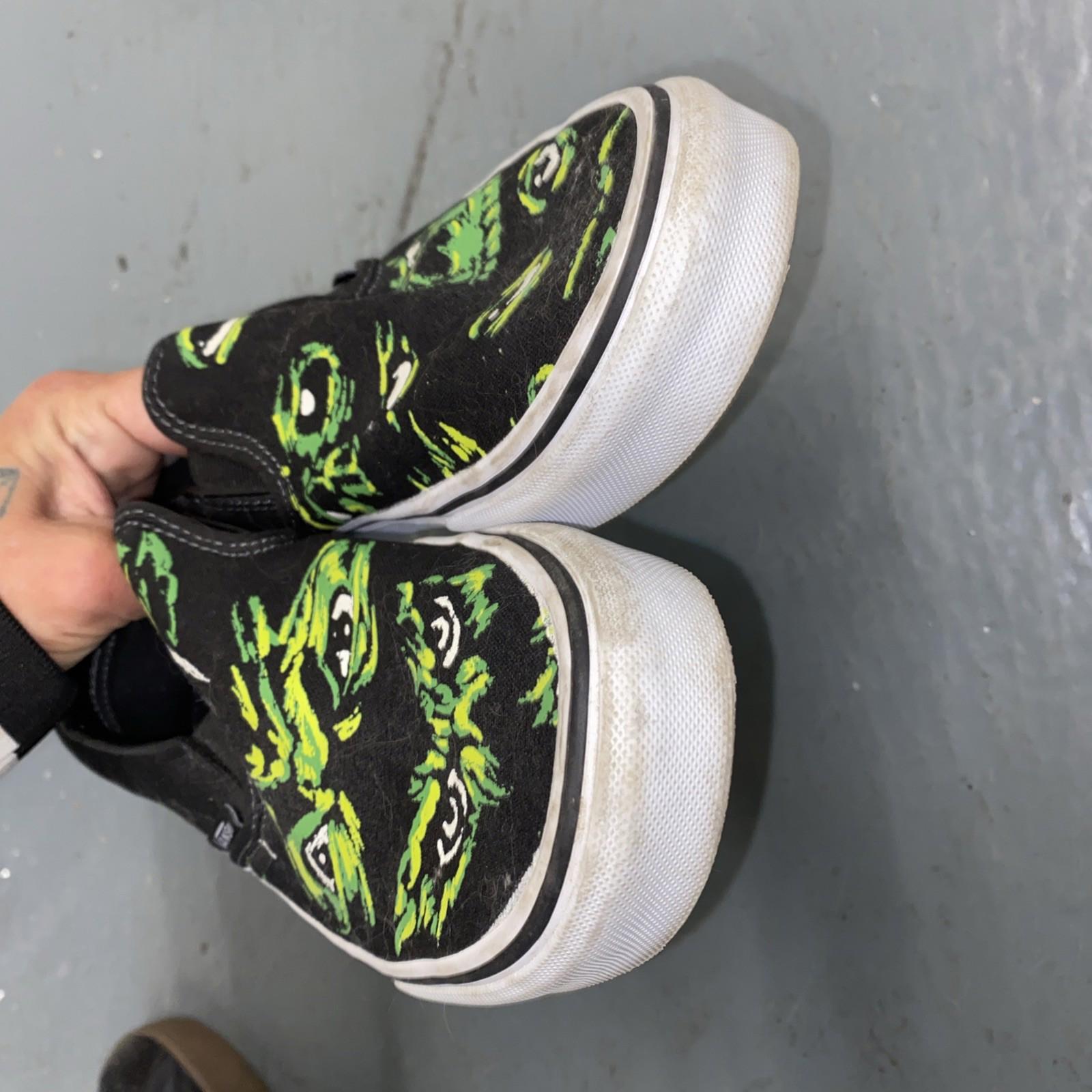 Vans Eyes In The Dark Glow In The Dark Slip On Shoes Mens Size 7 Womens 8.5