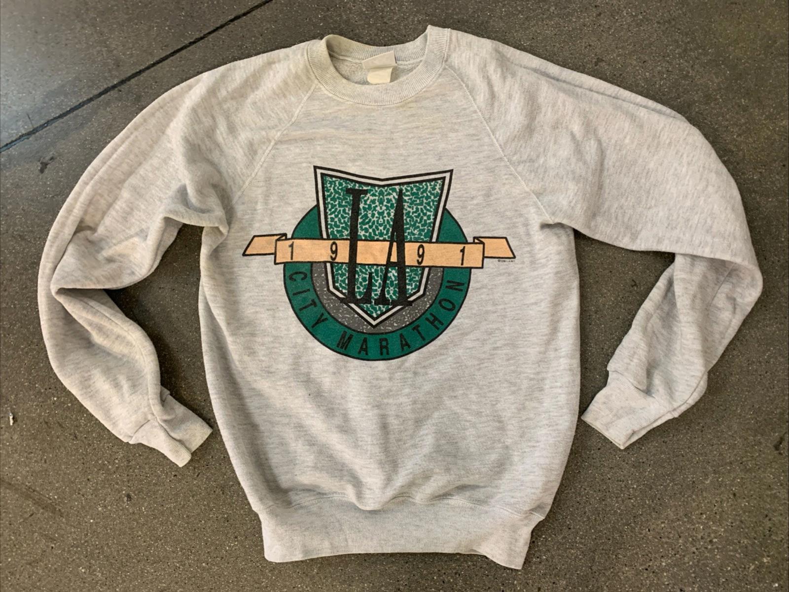 Genuine Vintage 1991 Los Angeles City Marathon Lee Gray Sweatshirt Size Medium