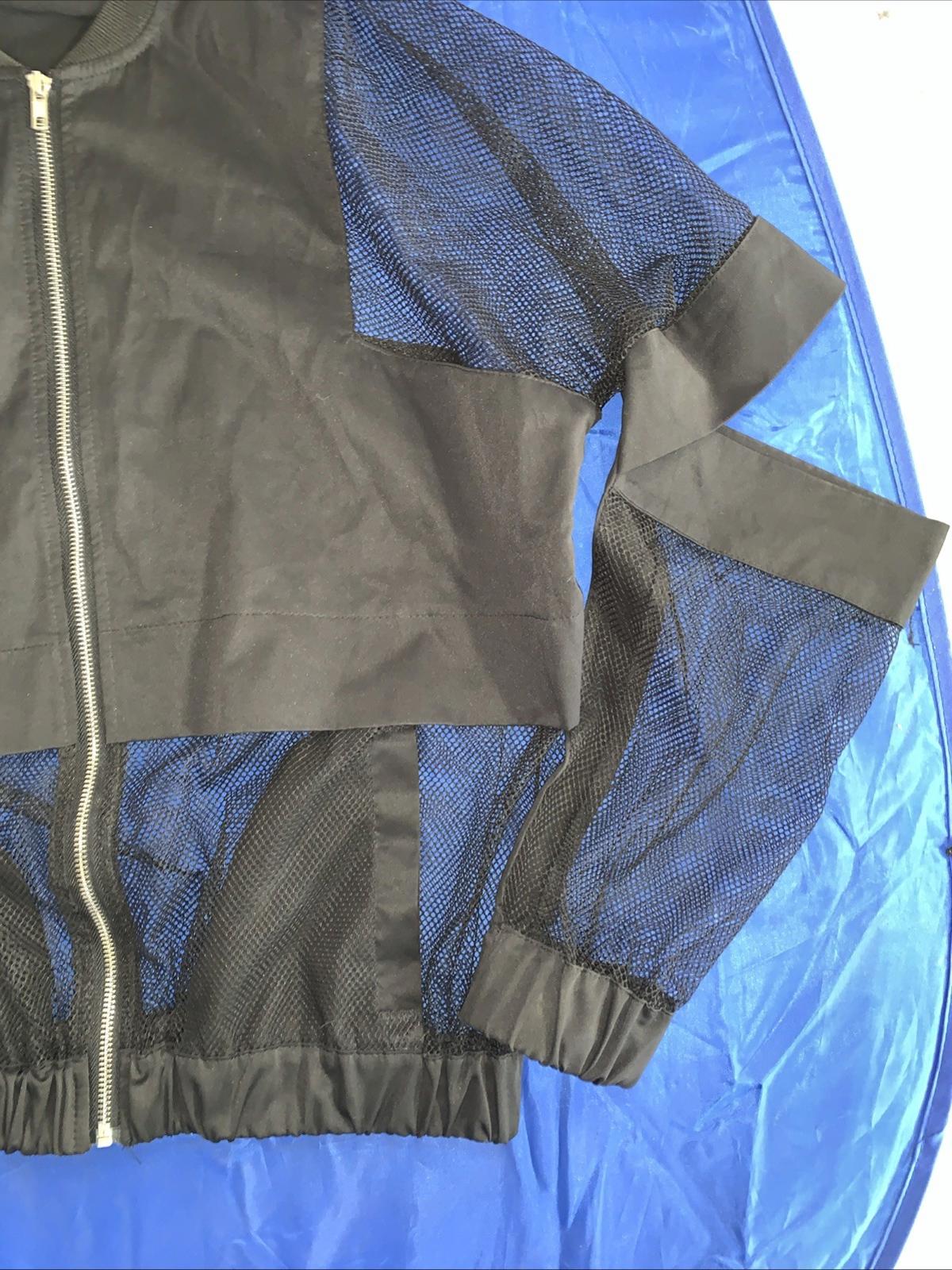 Marigold Shadows Fishnet Open Elbow Windbreaker Jacket Womens Size Medium
