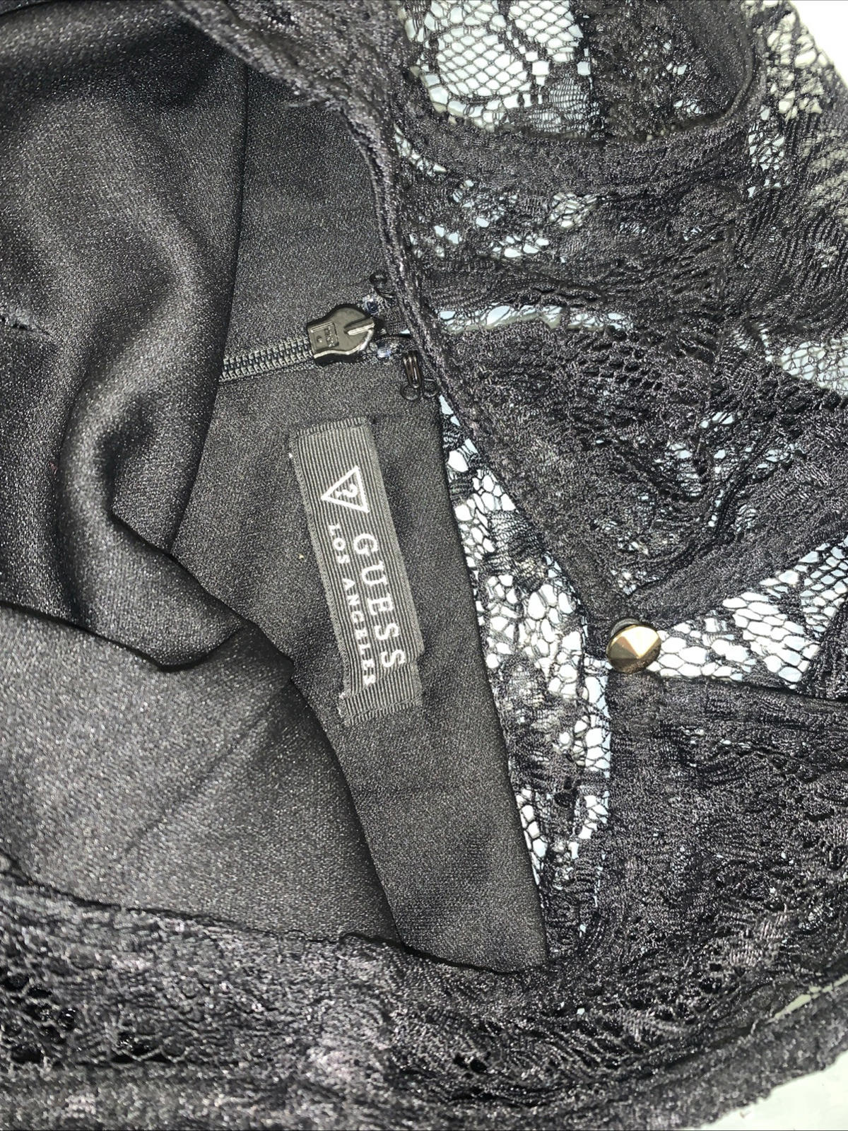 NWT GUESS Los Angeles Black Lace Mini Dress Size 2