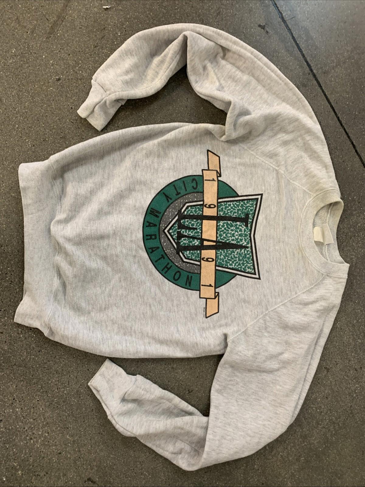 Genuine Vintage 1991 Los Angeles City Marathon Lee Gray Sweatshirt Size Medium