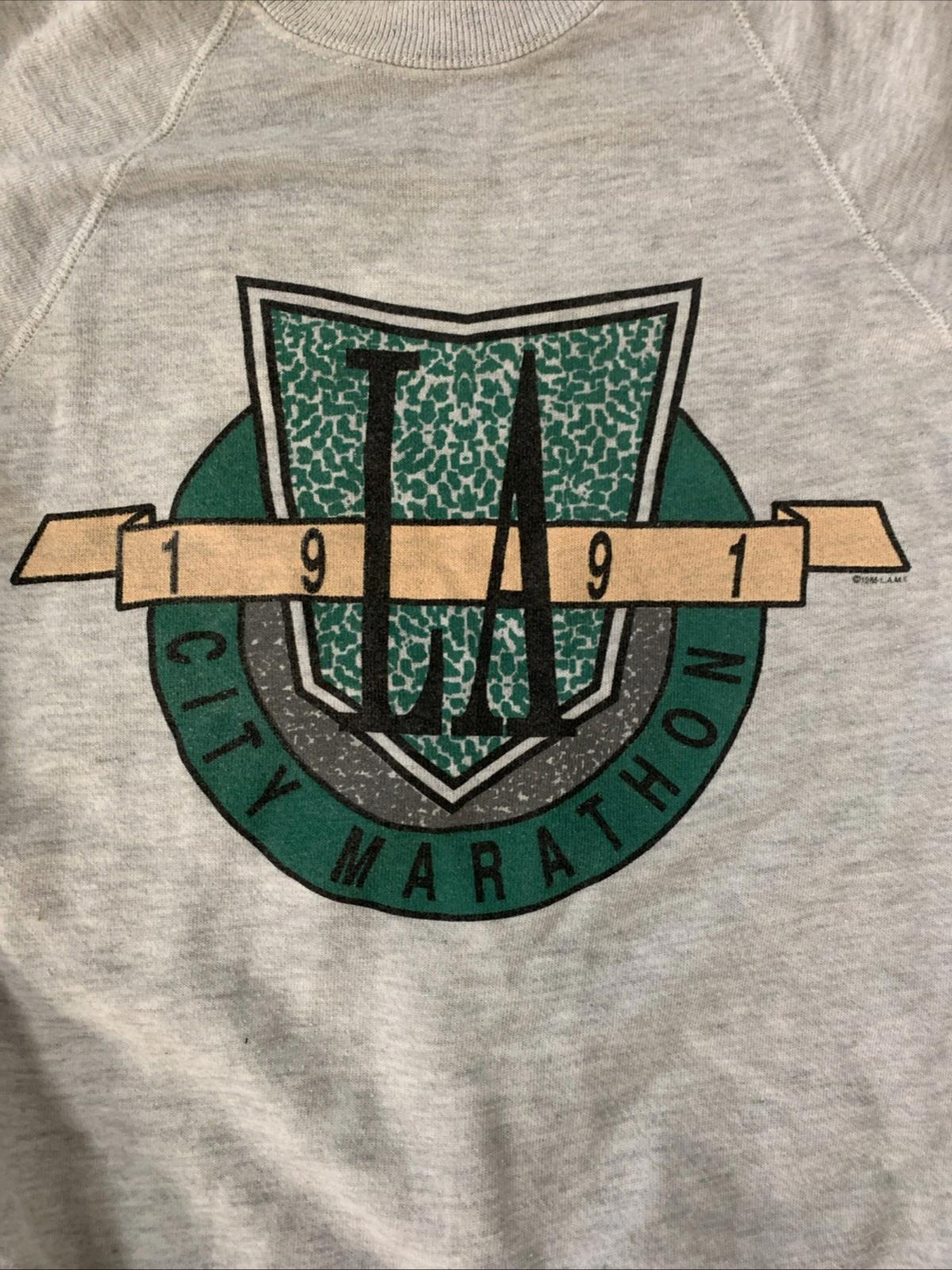 Genuine Vintage 1991 Los Angeles City Marathon Lee Gray Sweatshirt Size Medium