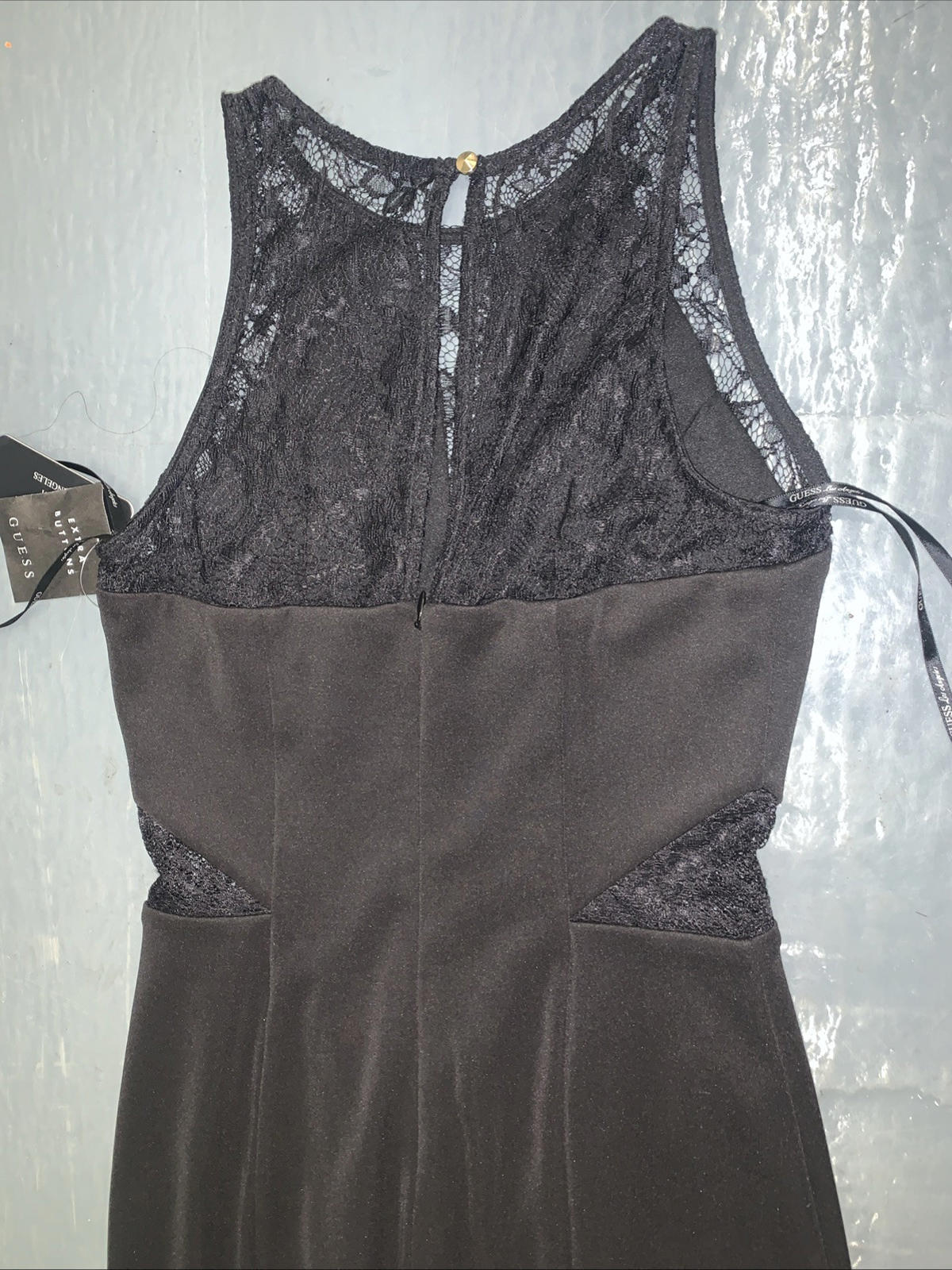 NWT GUESS Los Angeles Black Lace Mini Dress Size 2