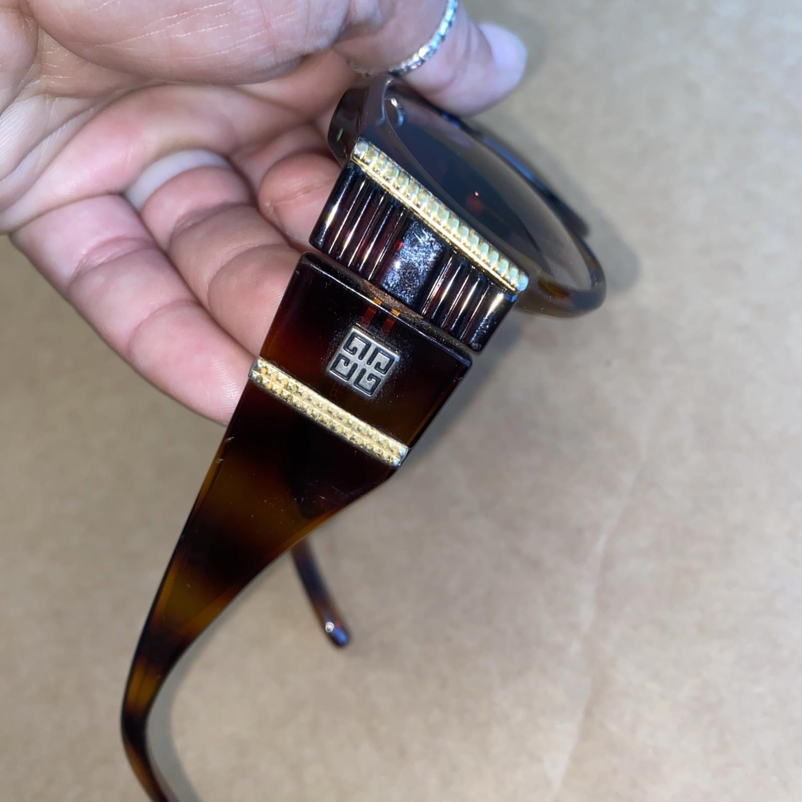Vintage Givenchy Tortoise Shell Monogram Logo Prescription Sunglasses