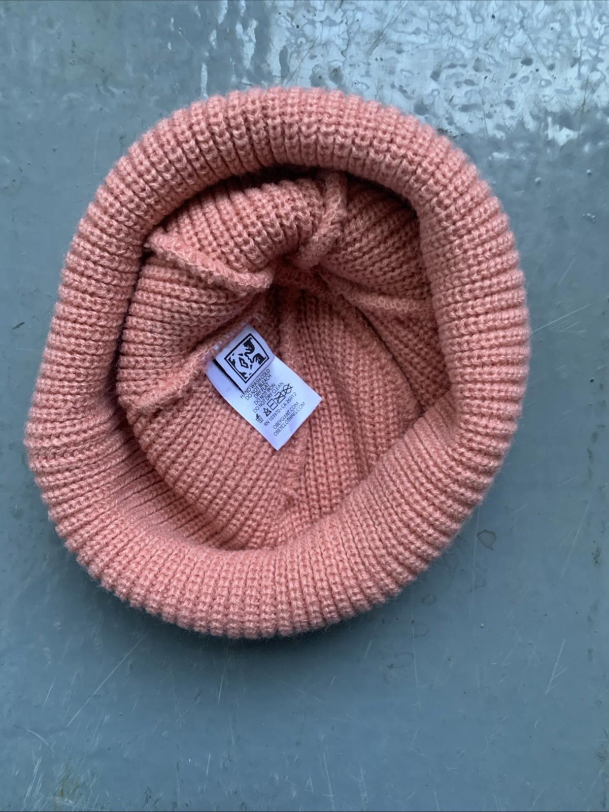 Obey Micro Beanie NWOT Salmon/pink
