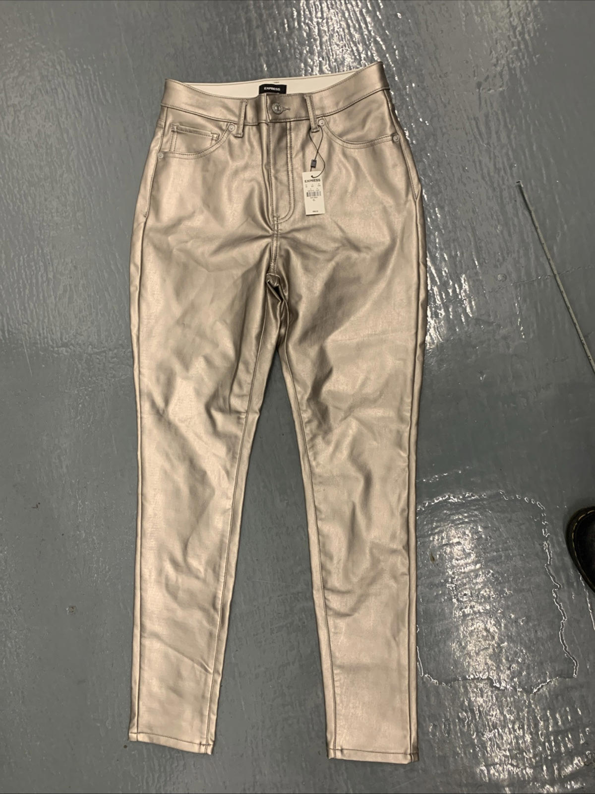 NWT $88 Express Metallic Skinny High Rise Pants Size 8L