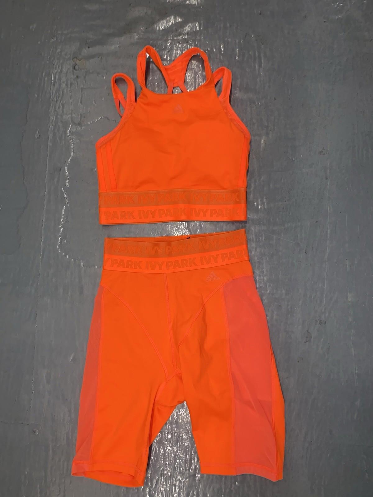 NWOT Adidas x Ivy Park Halter Bra And Shorts SET Solar Orange XS