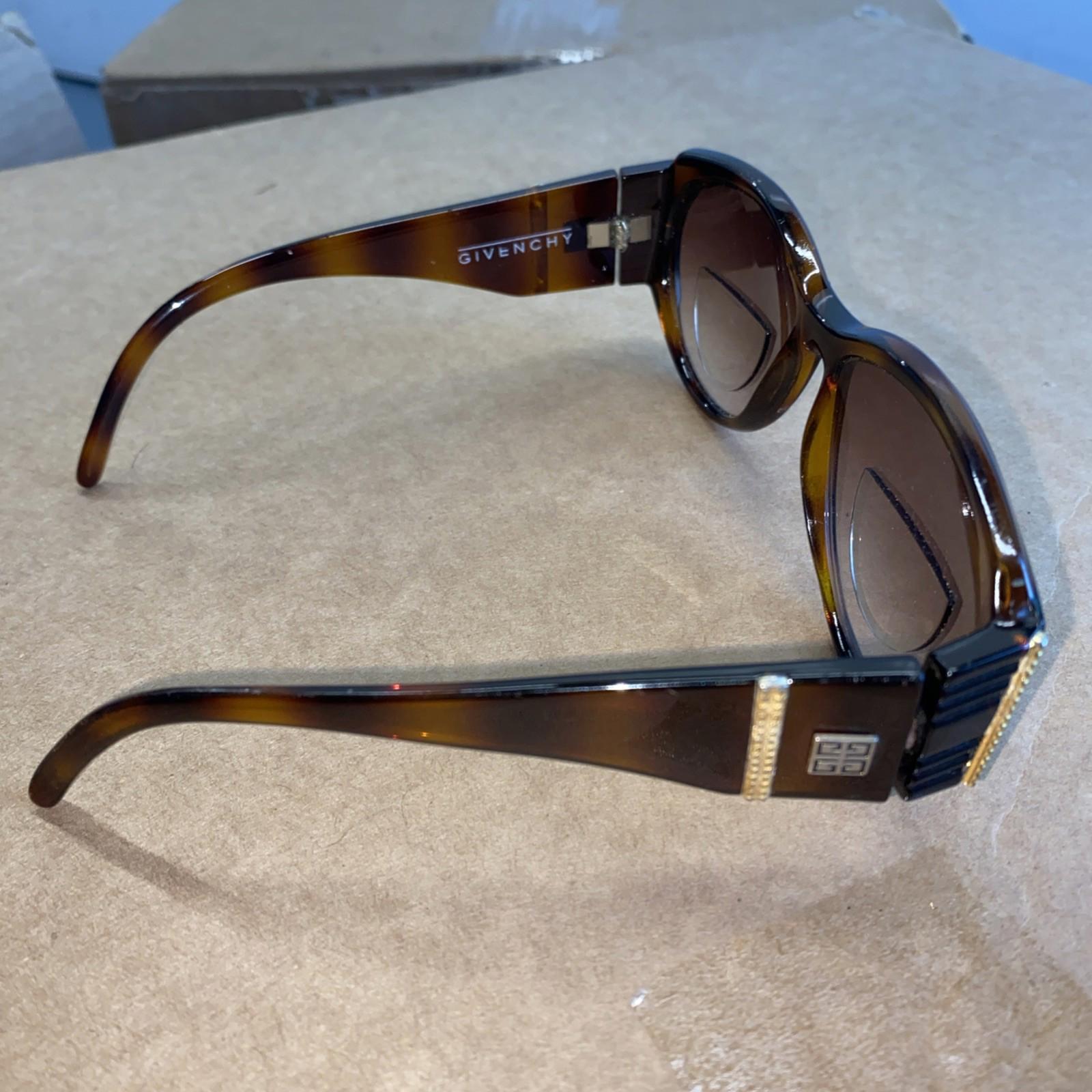 Vintage Givenchy Tortoise Shell Monogram Logo Prescription Sunglasses