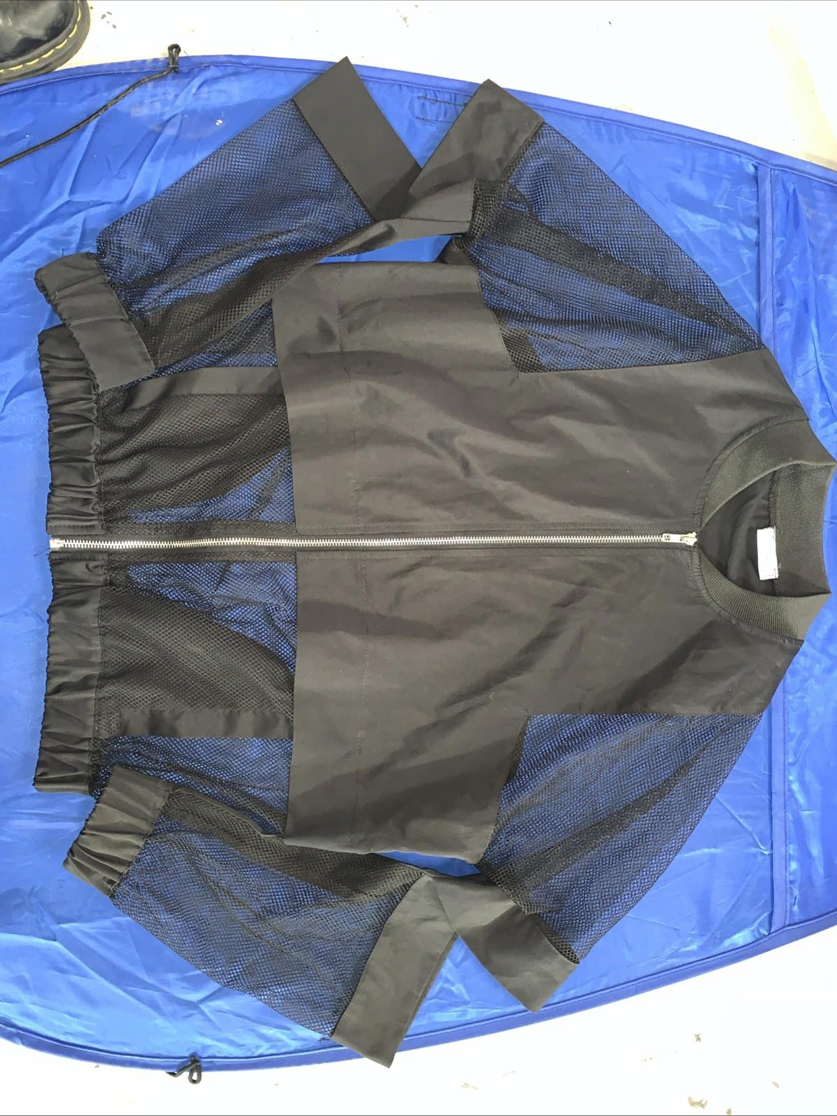 Marigold Shadows Fishnet Open Elbow Windbreaker Jacket Womens Size Medium