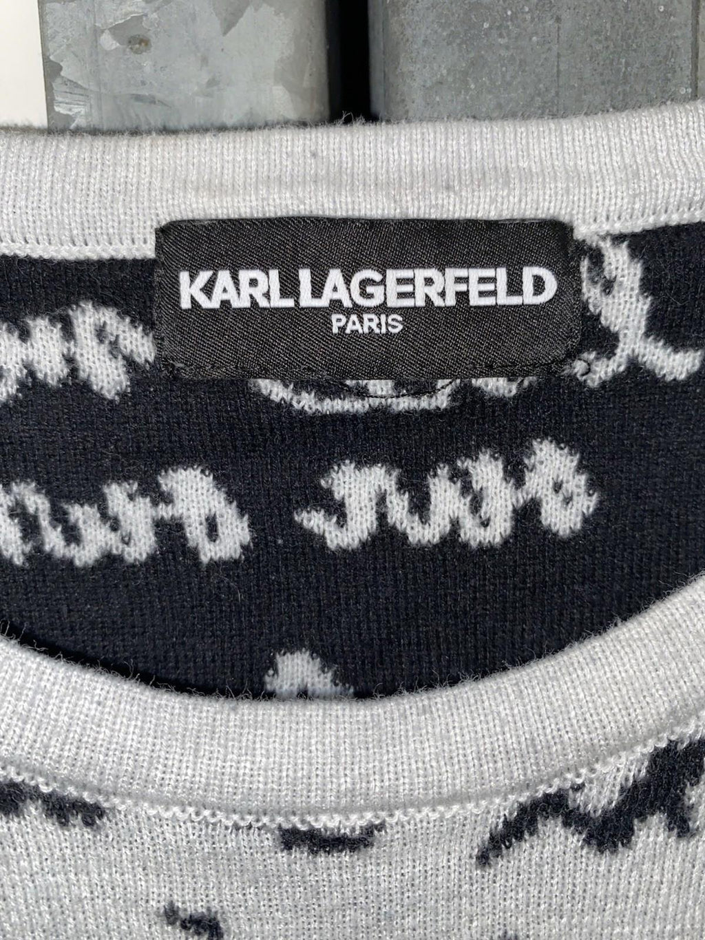 Karl Lagerfeld Paris Love all-over script sweater Womens Size S/M