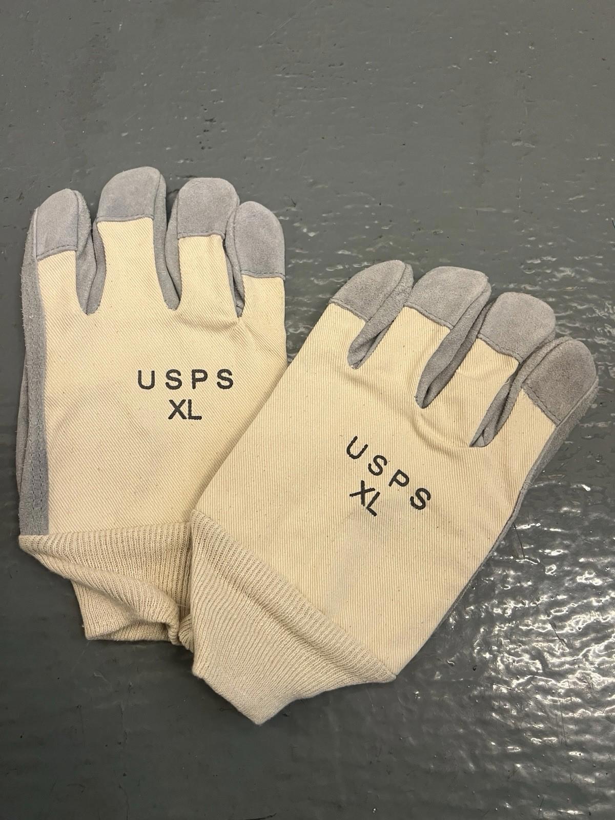 USPS XL Work Gloves Canvas Exterior Cowhide Leather Palms