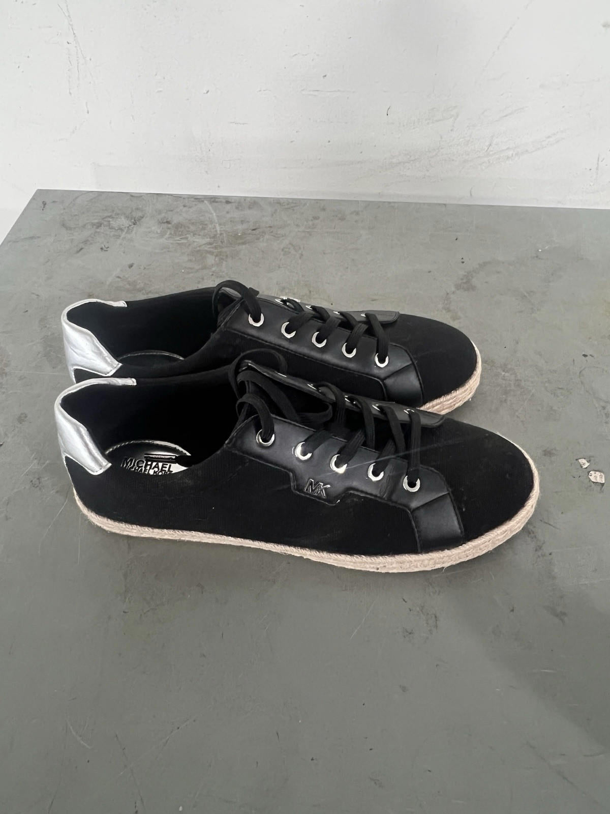 MICHAEL KORS Bryson MK HERITAGE Jute and CANVAS x LEATHER Sneakers WOMEN’S  11