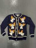 Vtg 90s Orvis Cardigan Sweater 10/12 M Knit Angels Wings Holiday Grandma Classic