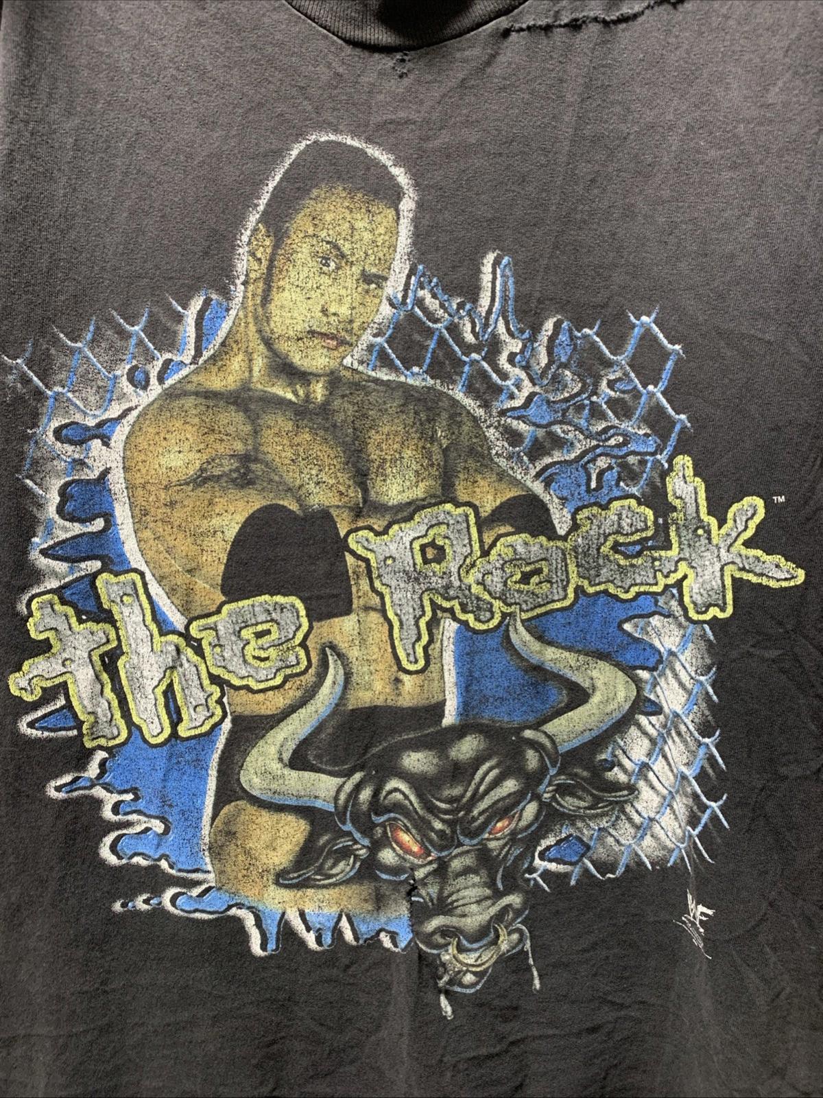 Vintage 1990’s THE ROCK WWF distressed Tank Top T Shirt Mens L