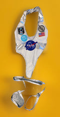 Penthouse DayClub Hollywood Sexy Astronaut Bottle Server Outfit Silver Garters S