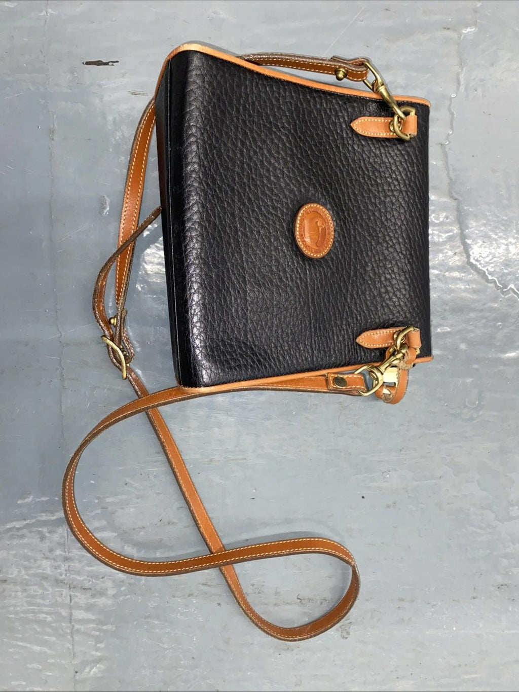Vintage Dooney Bourke Leather Handbag With Strap