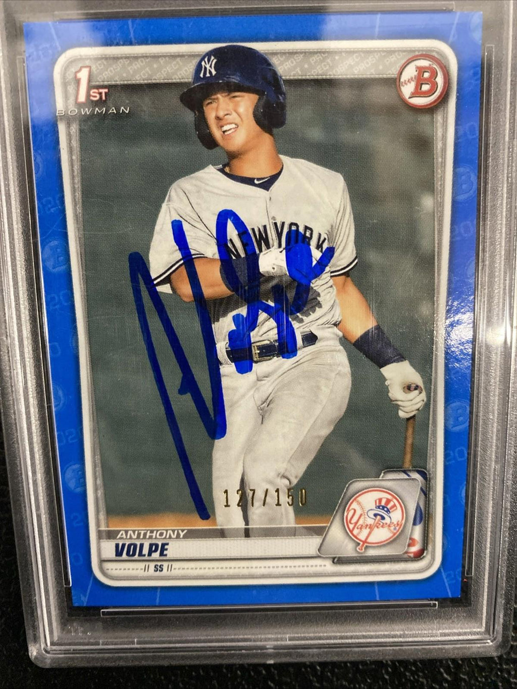 2020 BOWMAN YANKEES #BP-139 ANTHONY VOLPE SIGNED RC ROOKIE PSA/DNA AUTO MLB