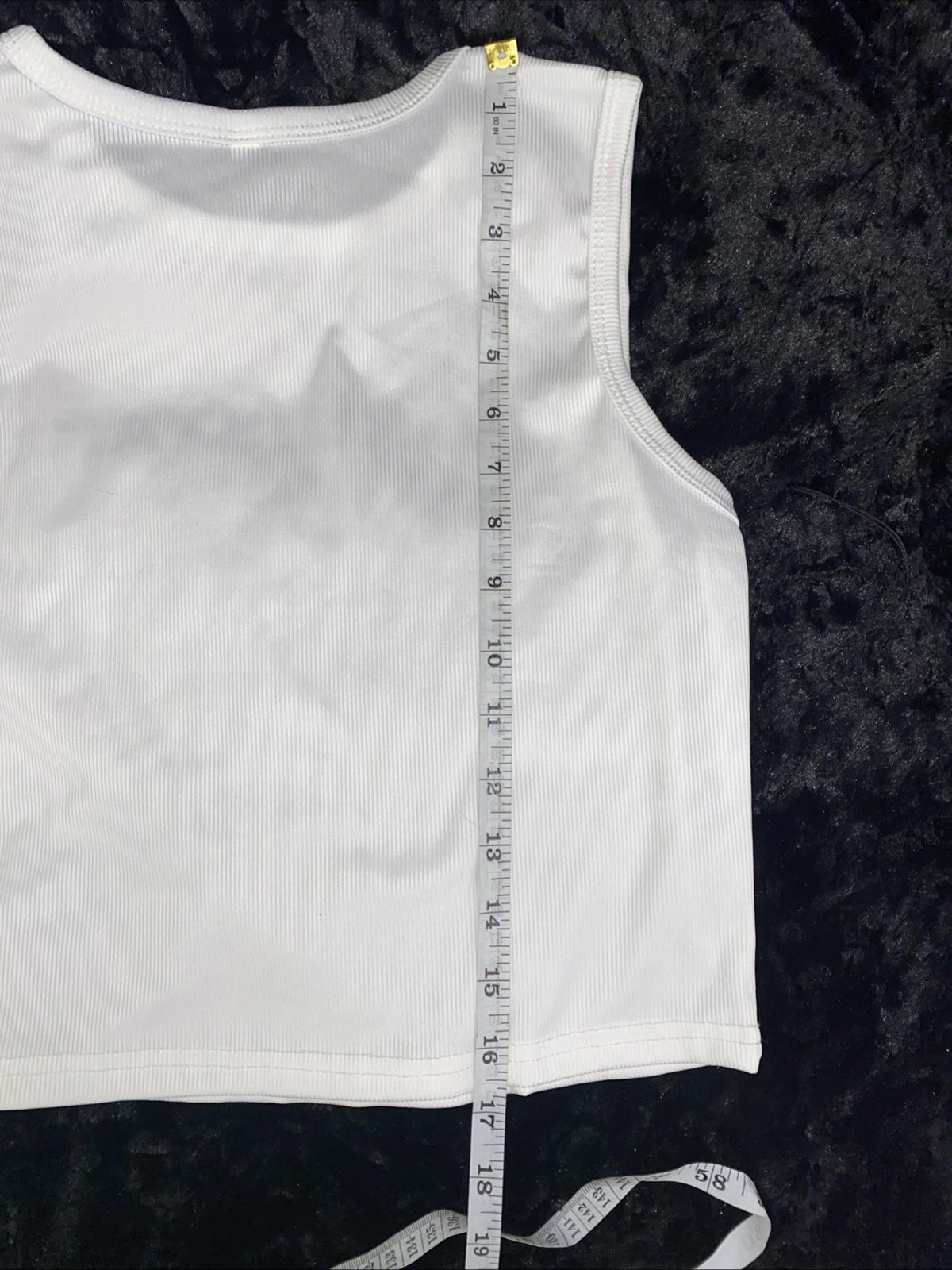 Porn Star White Slingshot Style Cropped Tank Top Womens Large