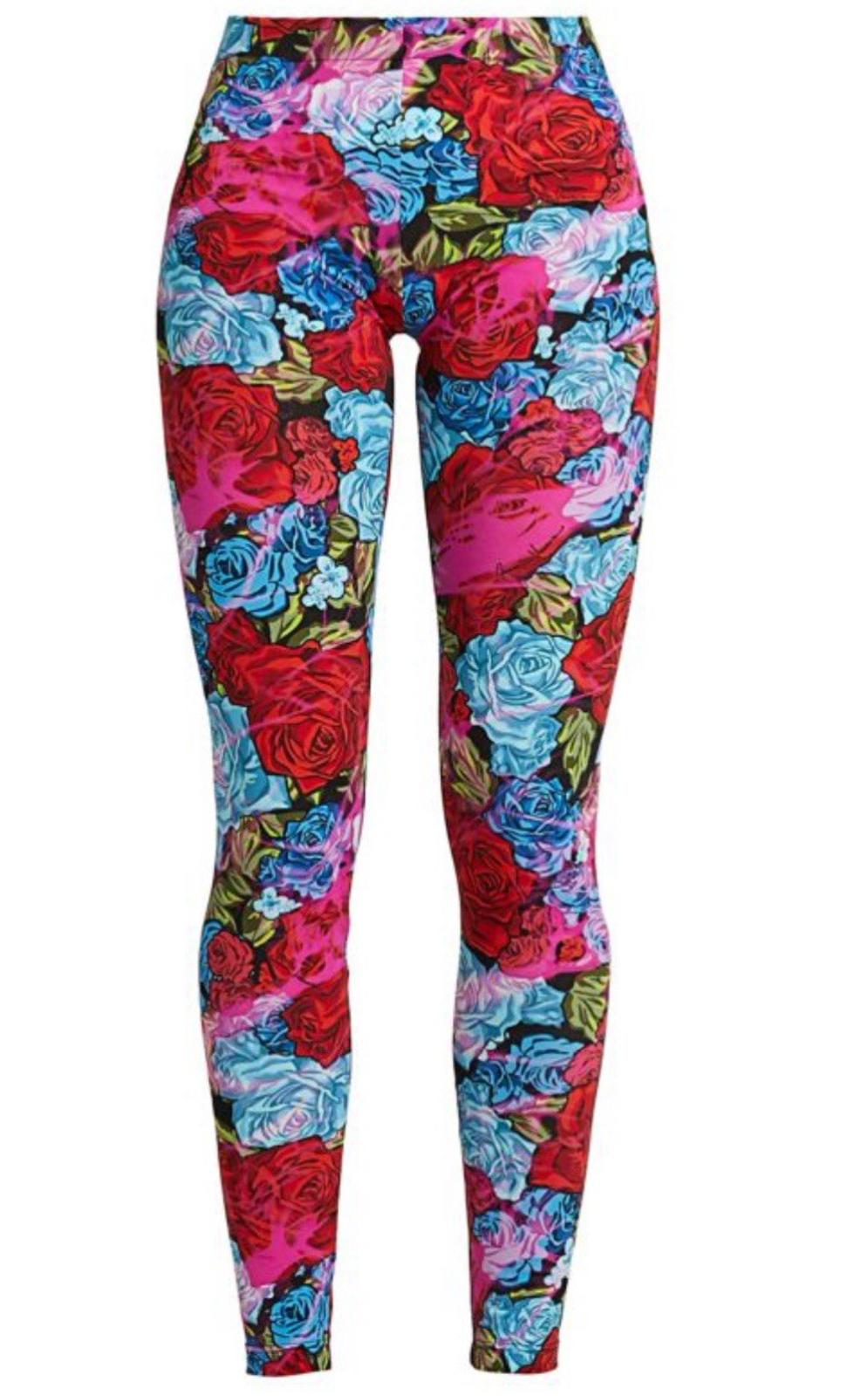 VERSACE Tie-Dye Rose Print Jeggings Leggings Womens US Size 2 / 36 XS/S