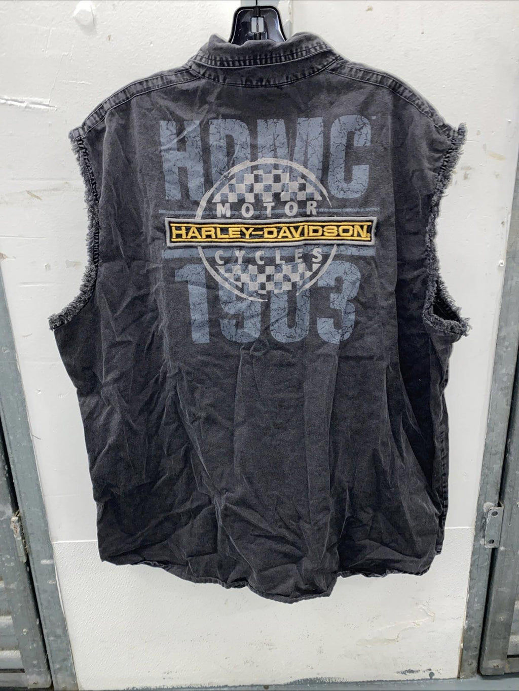 Harley Davidson Motorcycles 1903 Dual Sided Sleeveless Charcoal Shirt Vest