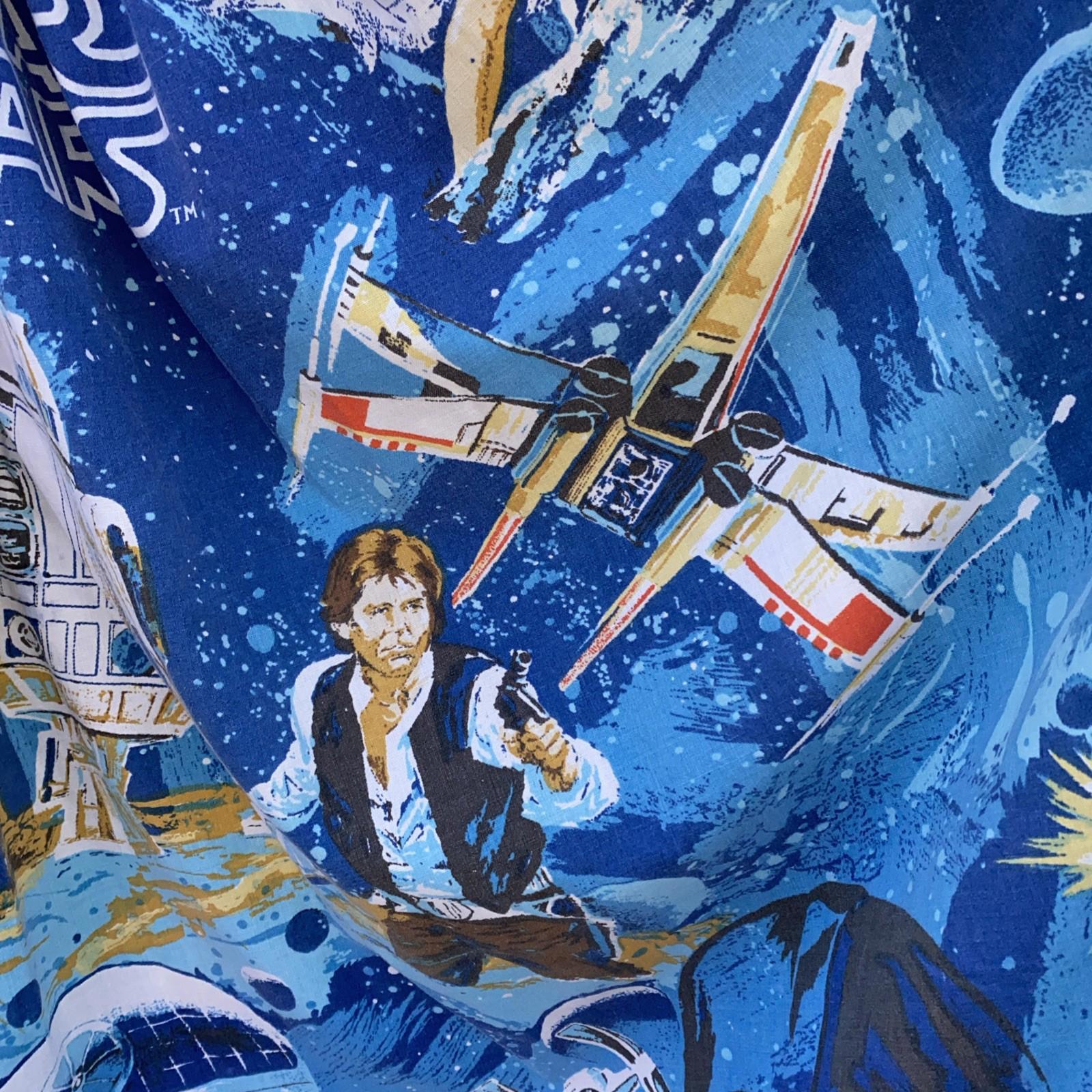 VTG 1977 STAR WARS Fabric Sugar Stitch Clothing Upcycled Pleated Skirt Pockets S