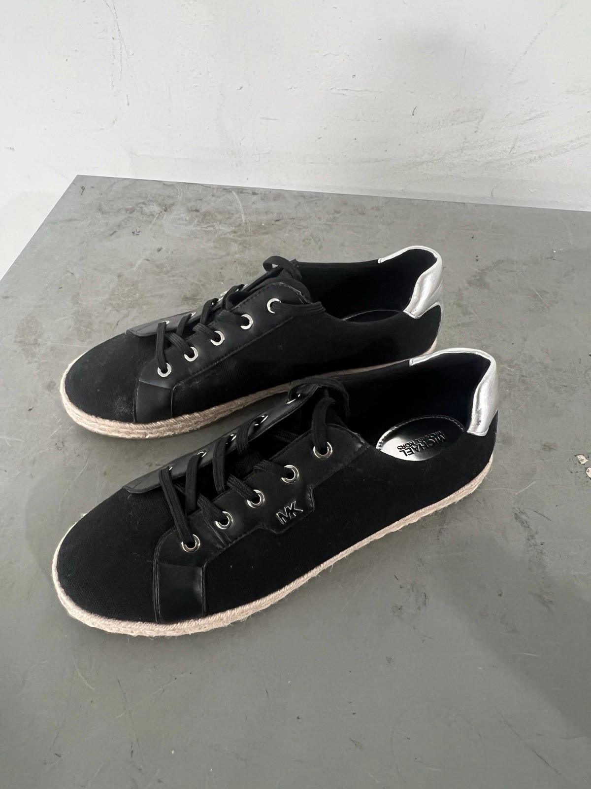 MICHAEL KORS Bryson MK HERITAGE Jute and CANVAS x LEATHER Sneakers WOMEN’S  11