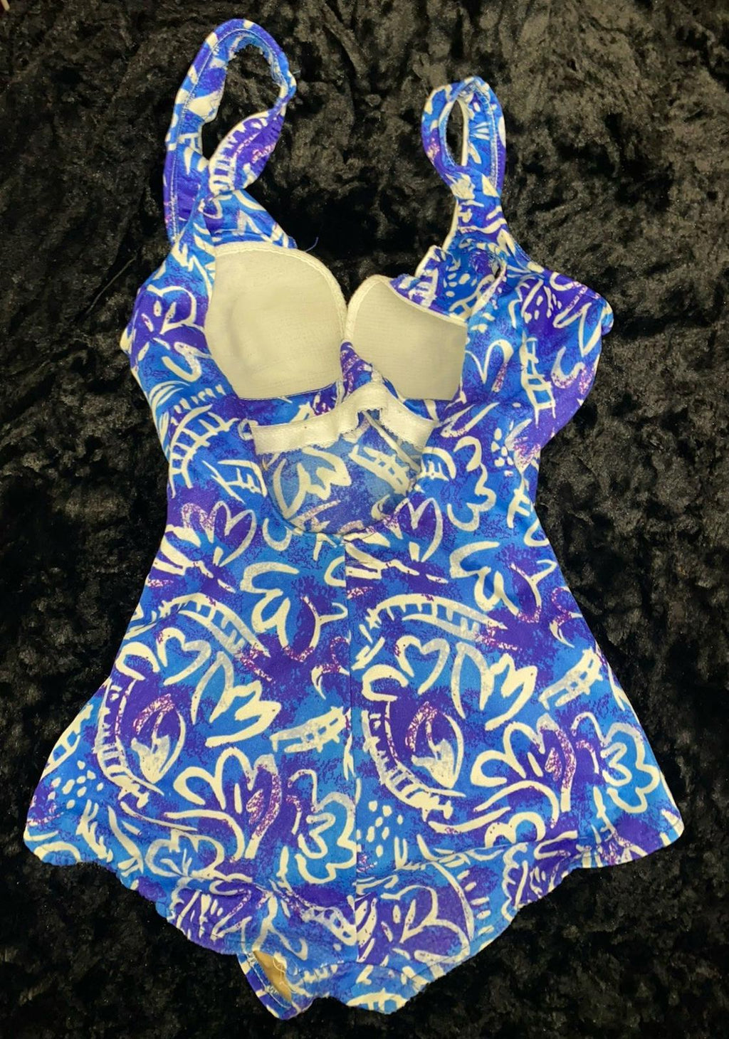 Vintage Maxine Of Hollywood Vibrant Abstract One Piece Bathing Swim Suit S/M
