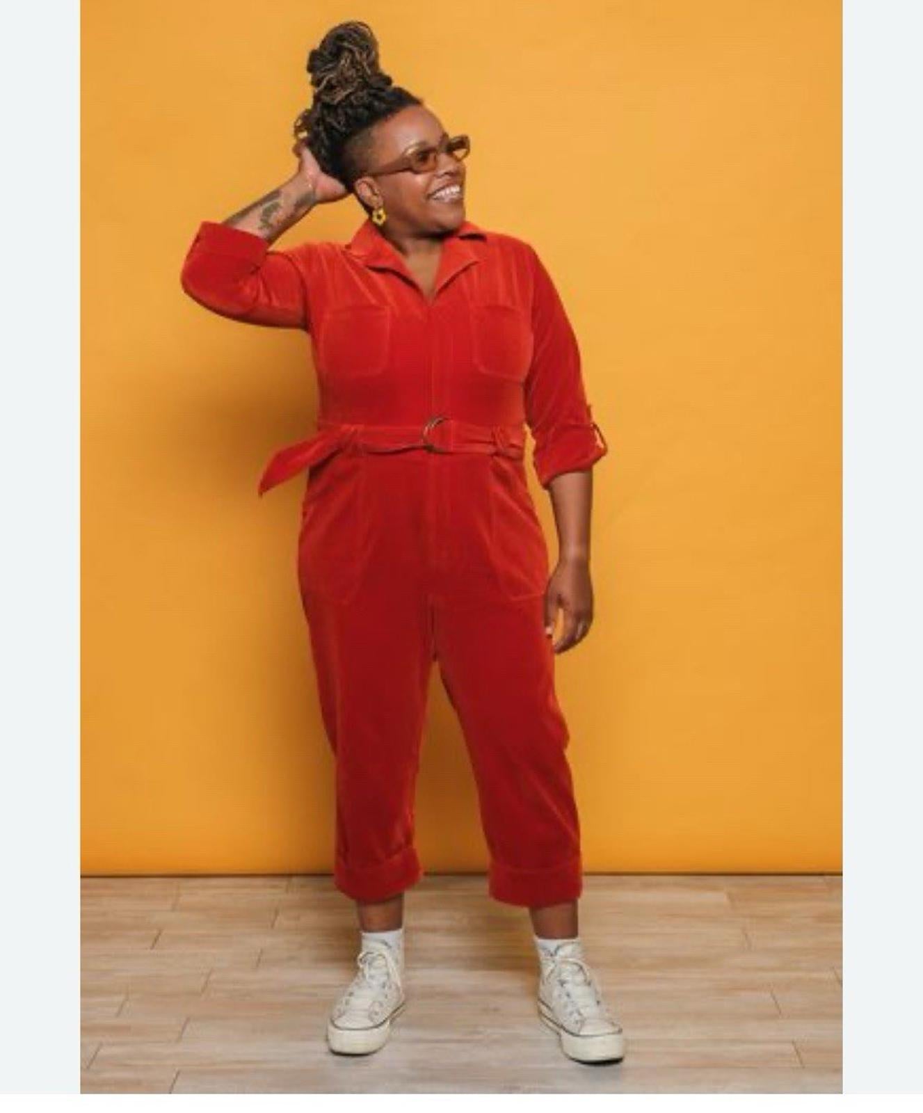 Unique Vintage Rust Red Corduroy Jumpsuit Size XL