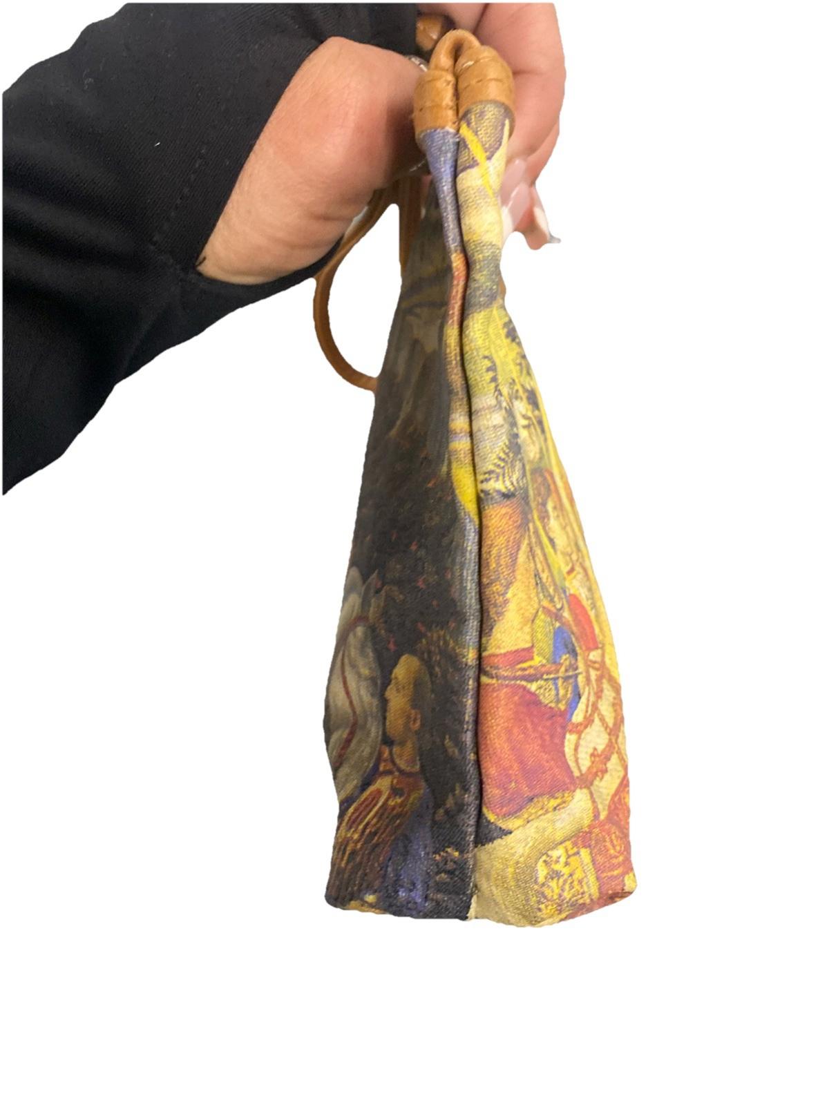 The Procession of the Magi Art Manifattura di Signa leather-trimmed Purse