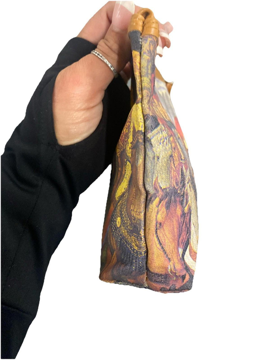 The Procession of the Magi Art Manifattura di Signa leather-trimmed Purse