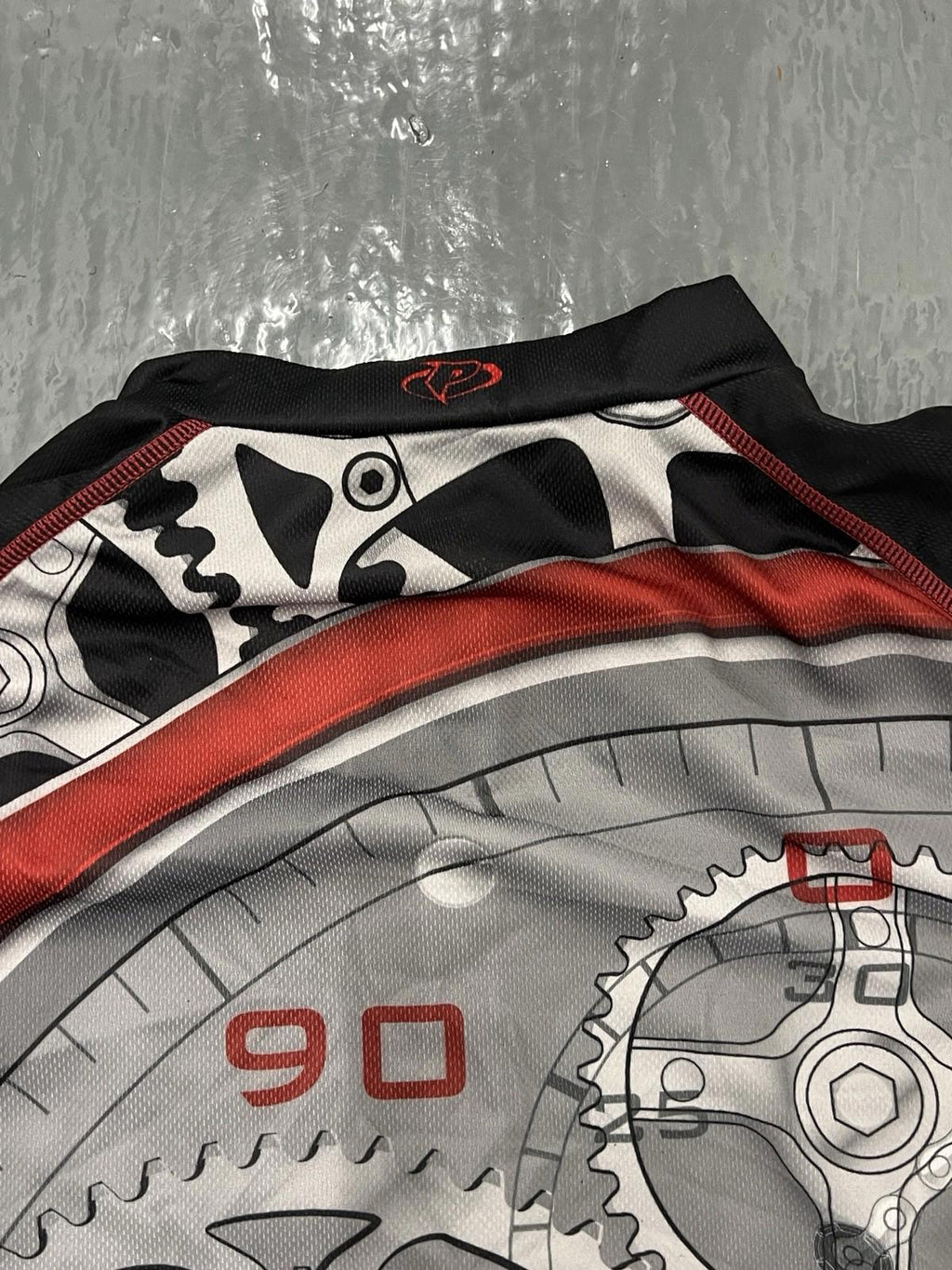 Primal Wear Racing Men's XL Gear & Chain Cycling Jersey 3/4 Zip Graphic Print