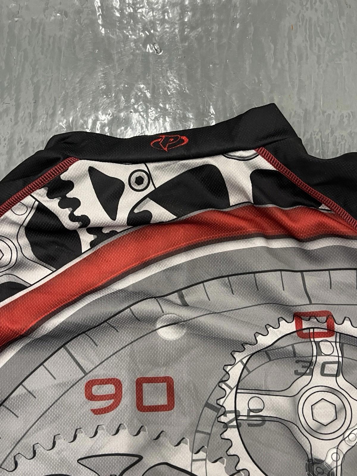 Primal Wear Racing Men's XL Gear & Chain Cycling Jersey 3/4 Zip Graphic Print
