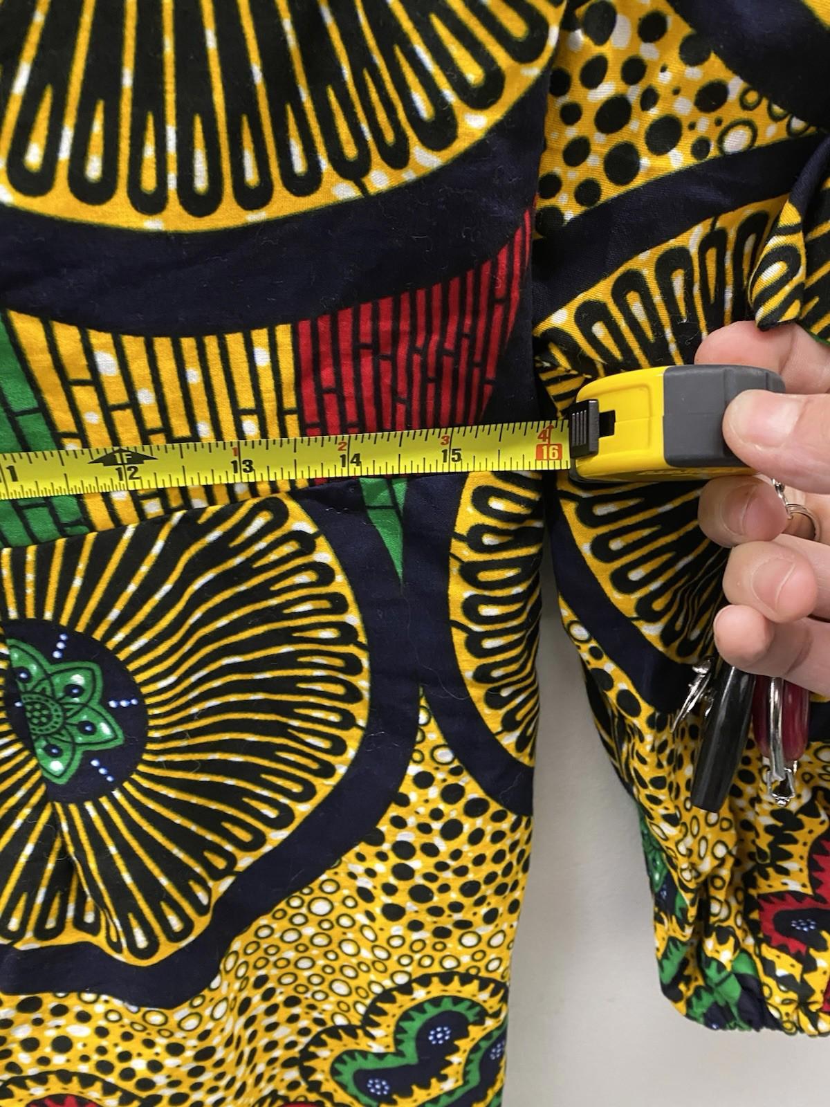 Fitted Vibrant Ankara Print Bodycon Midi Dress With O Neck & Puff Sleeves