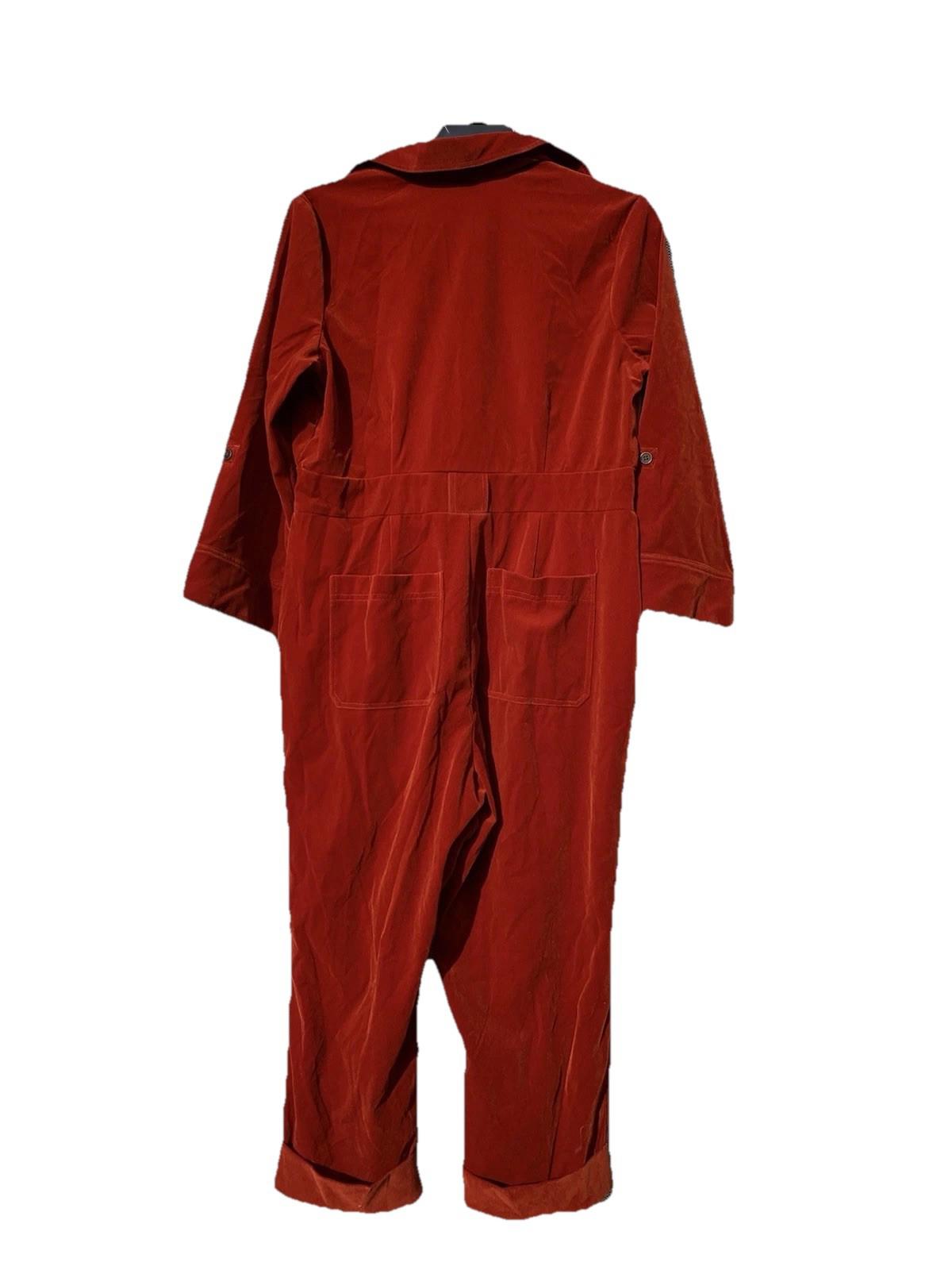 Unique Vintage Rust Red Corduroy Jumpsuit Size XL