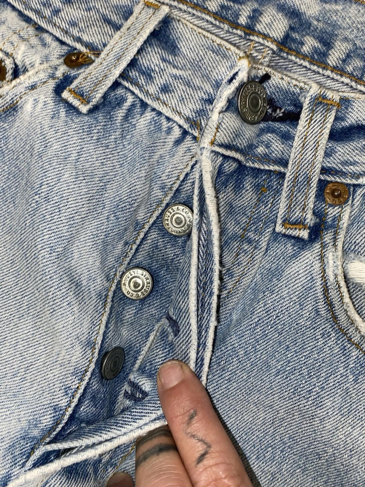 Distressed Vintage LEVI'S 501 Baby Blue Button Up Fly Cut off  Shorts Size 30