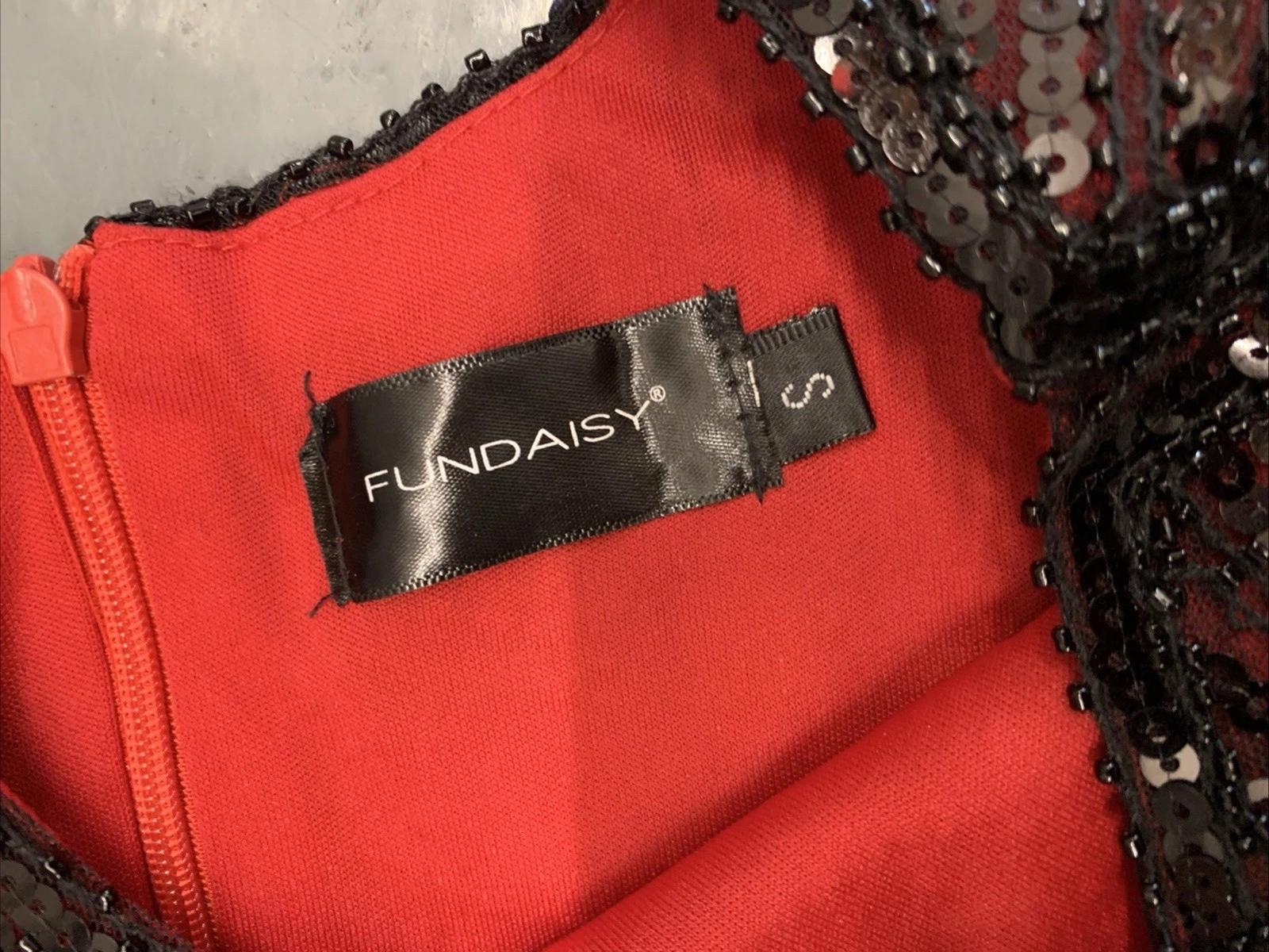 STUNNING Red & black Sequin FunDaisy Flapper Dress Size Small