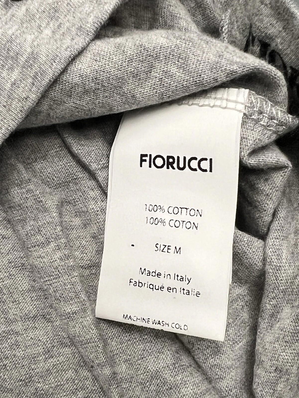 FIORUCCI all over logo Grey Black short sleeve T- Shirt size Medium