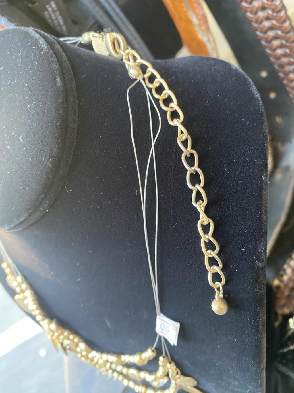 VTG Chico’s Triple Strand Gold Tone Rhinestone Coin Layered Illusion Necklace