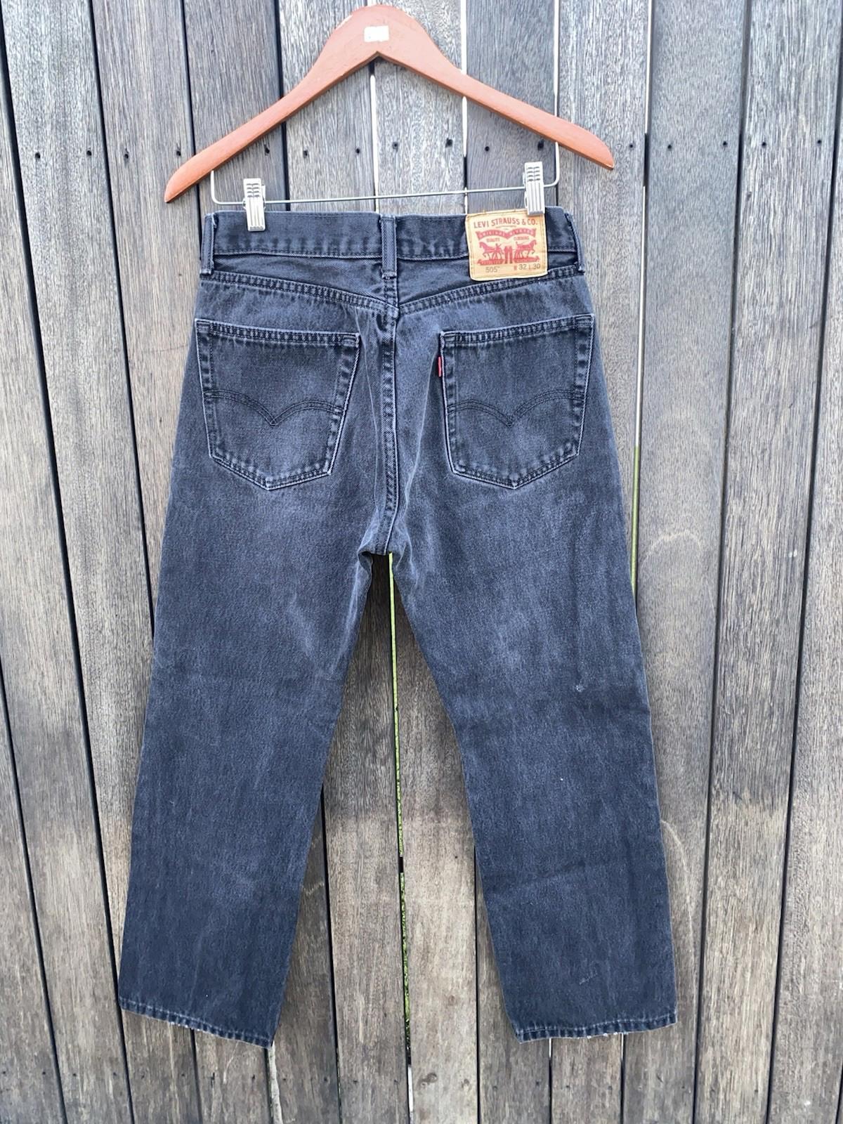 Levi’s 505 Regular Fit Straight Leg Black Charcoal Wash Jeans W32 L30