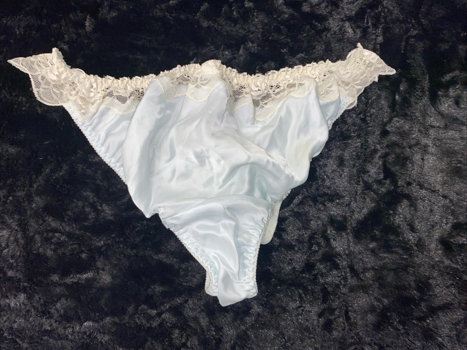Vintage Christian Dior Intimates Satin Baby Blue & Cream Lace Lingerie Size 7/ M