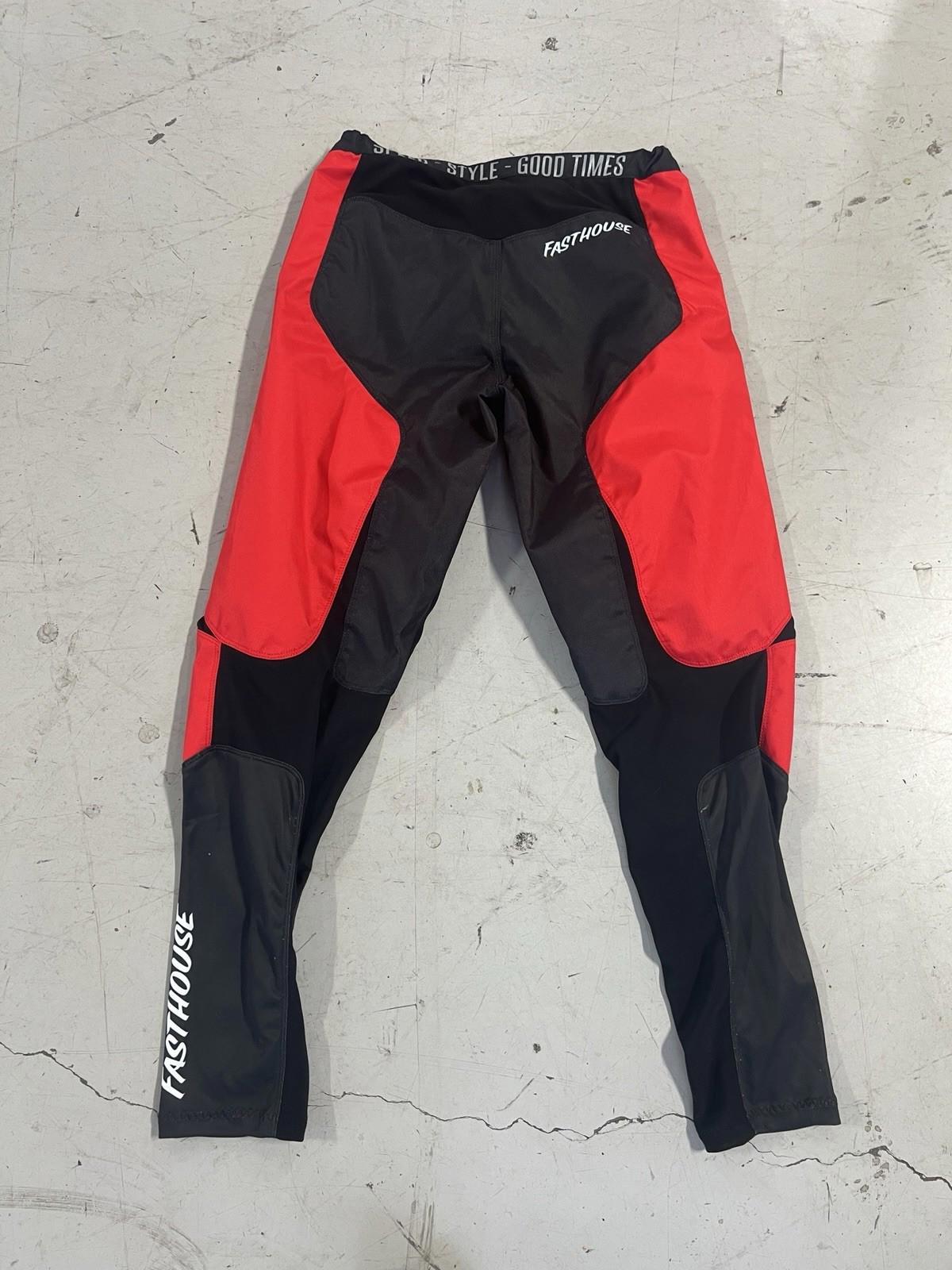 Fast House Shredder Motorcycle Pants Men's Size 32 Red & Black
