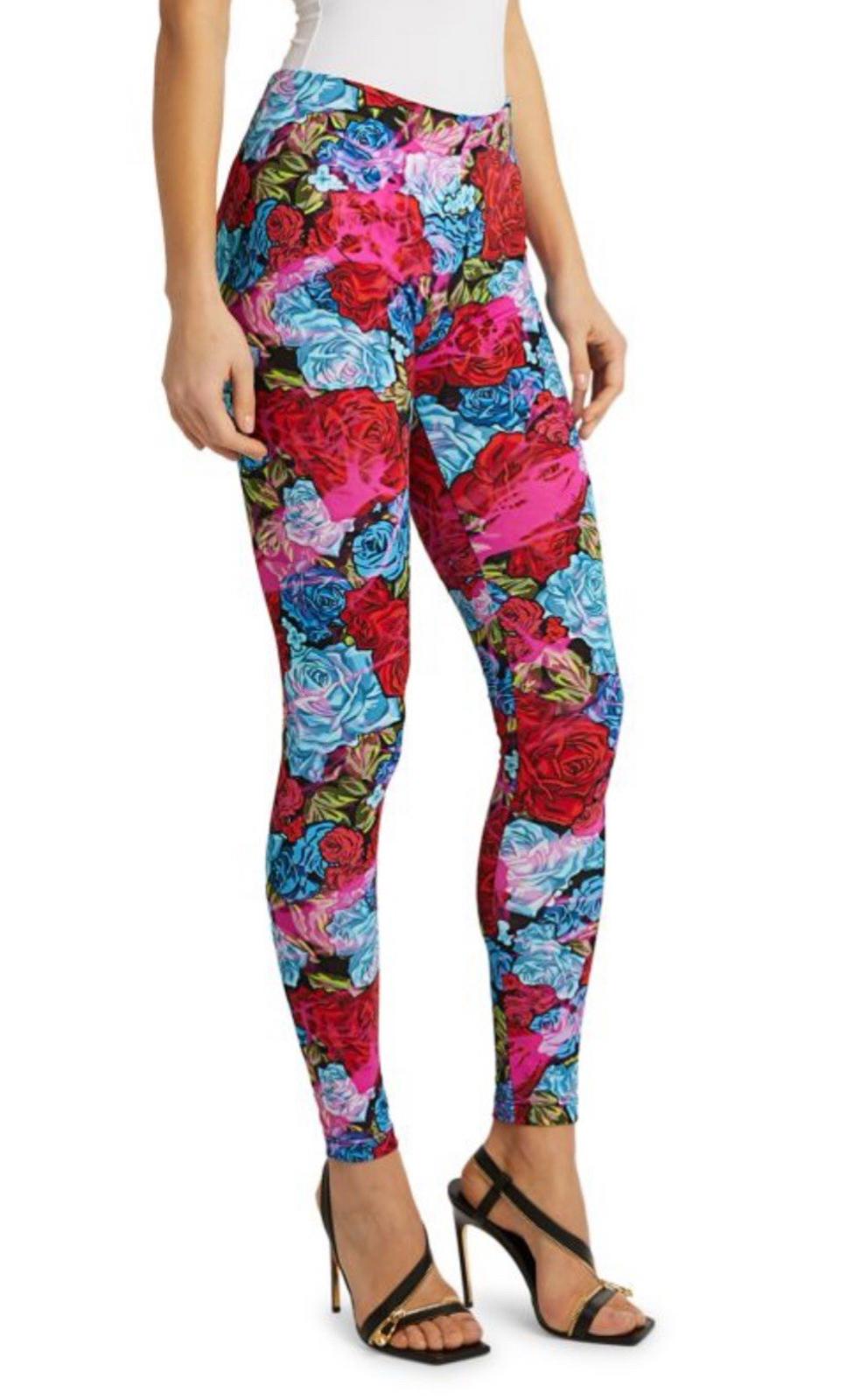 VERSACE Tie-Dye Rose Print Jeggings Leggings Womens US Size 2 / 36 XS/S