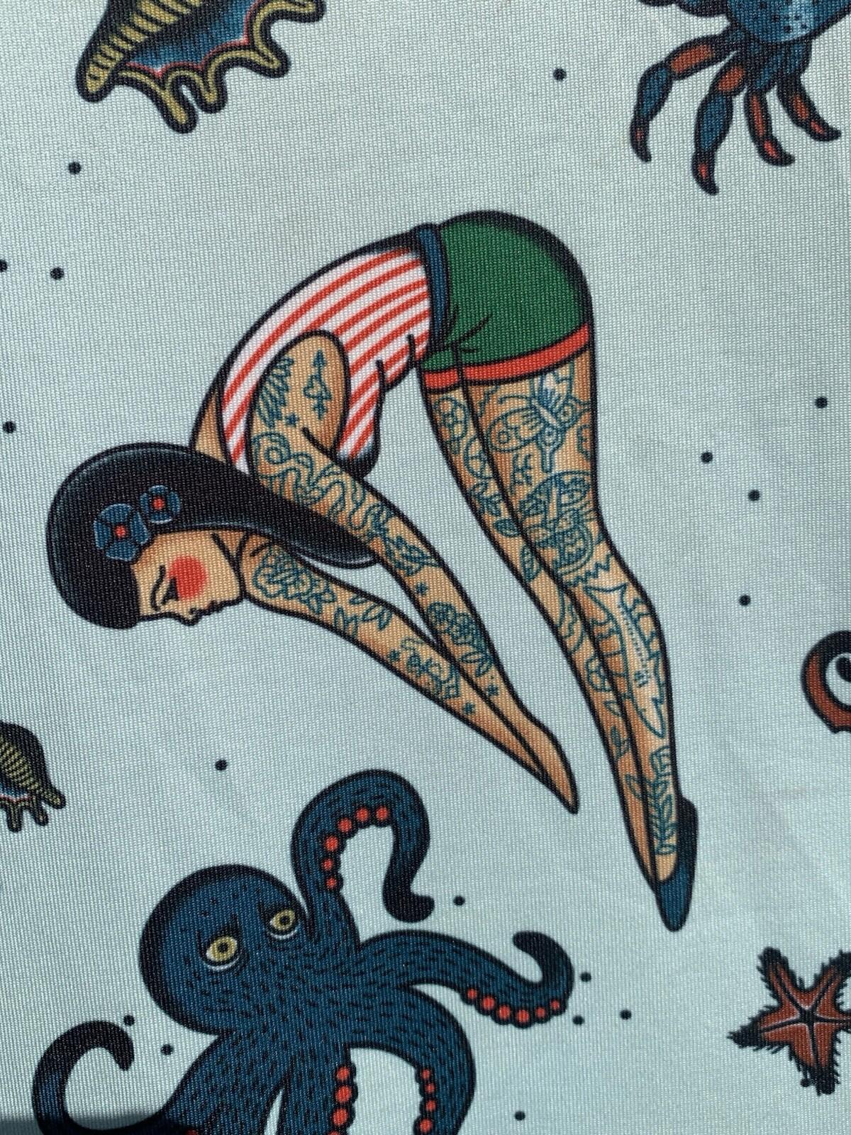 Sourpuss Tattooed Divers Skater Dress Size Small