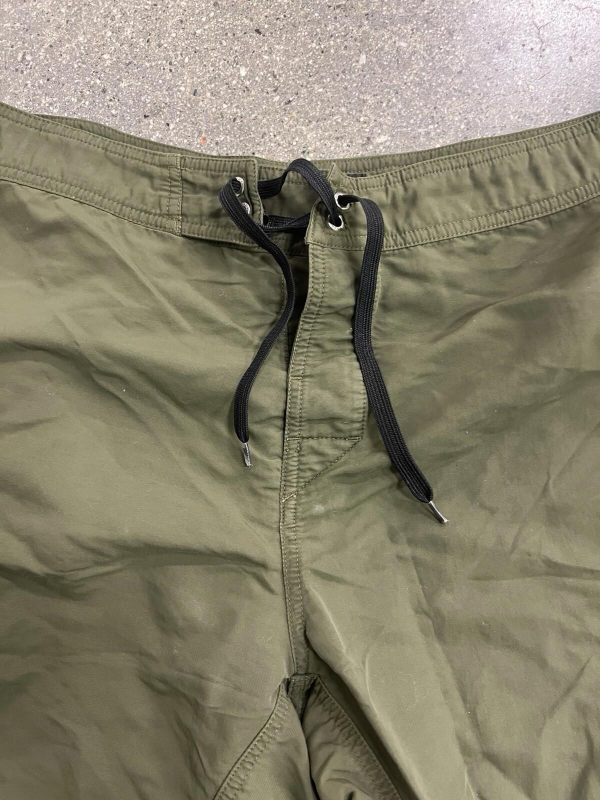Patagonia Men Green Nylon Purple Tie Front Board Swim Trunks Shorts 38